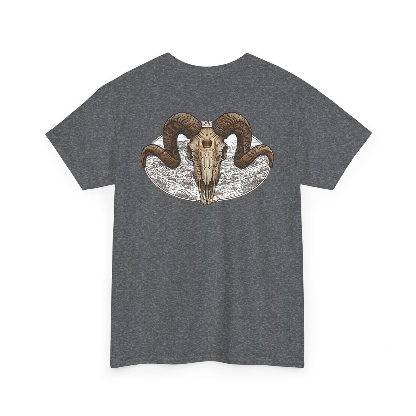 Ram Skull Graphic Tee Double Sided — 'Chestnut Valley, Oregon' Vintage Occult Shirt