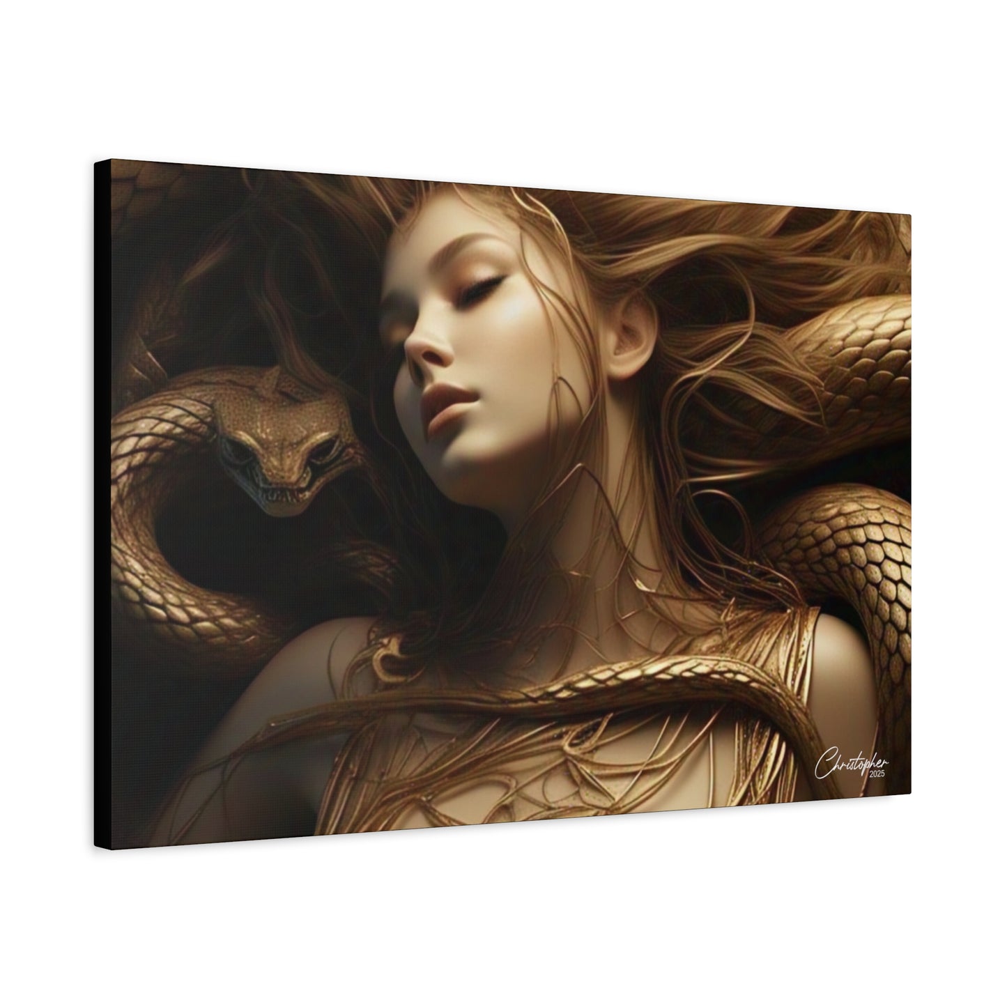 Goddess of Serpents Canvas Art - Stretched Matte Wall Decor