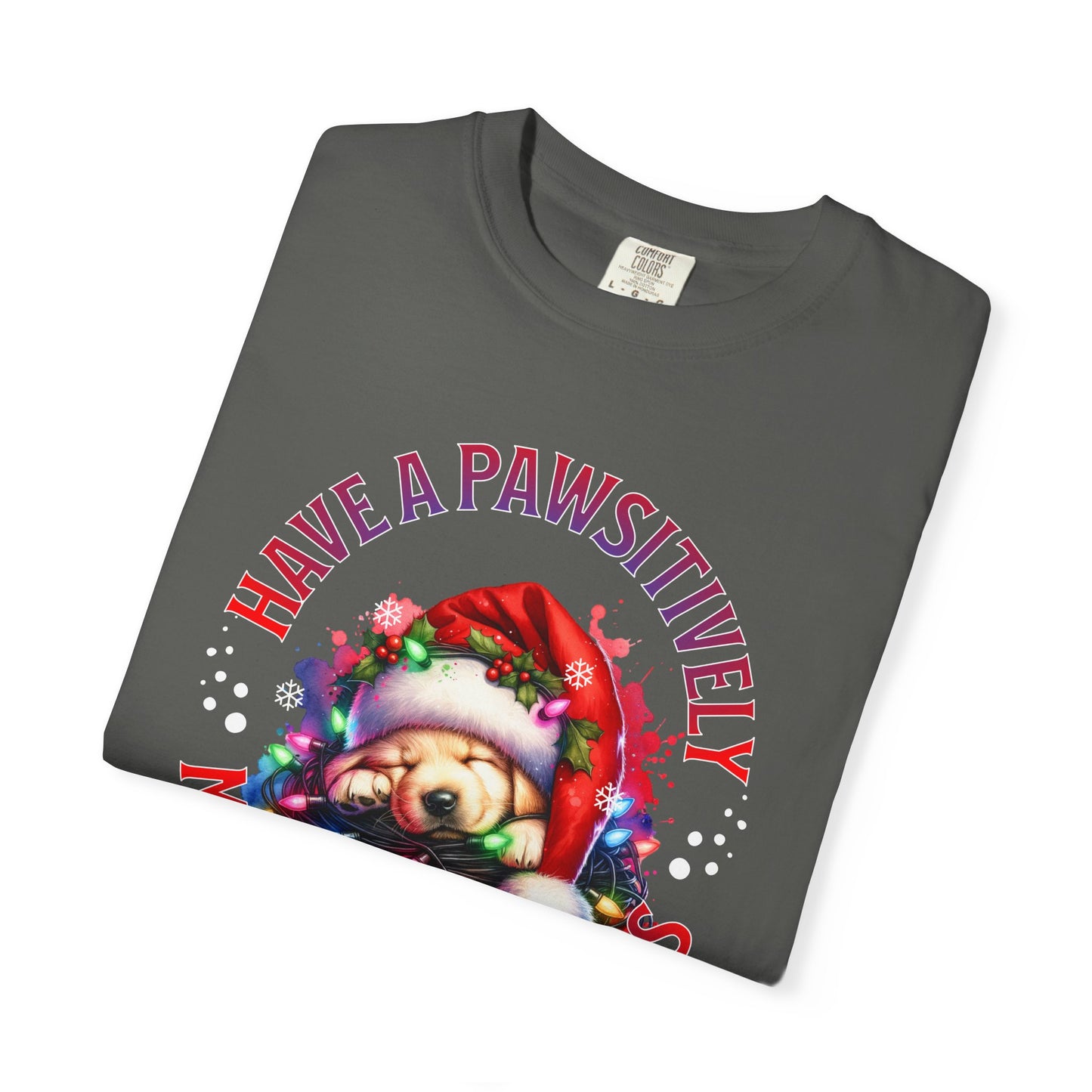 Christmas Puppy T-Shirt — "Have a Pawsitively Merry Christmas" Holiday Tee