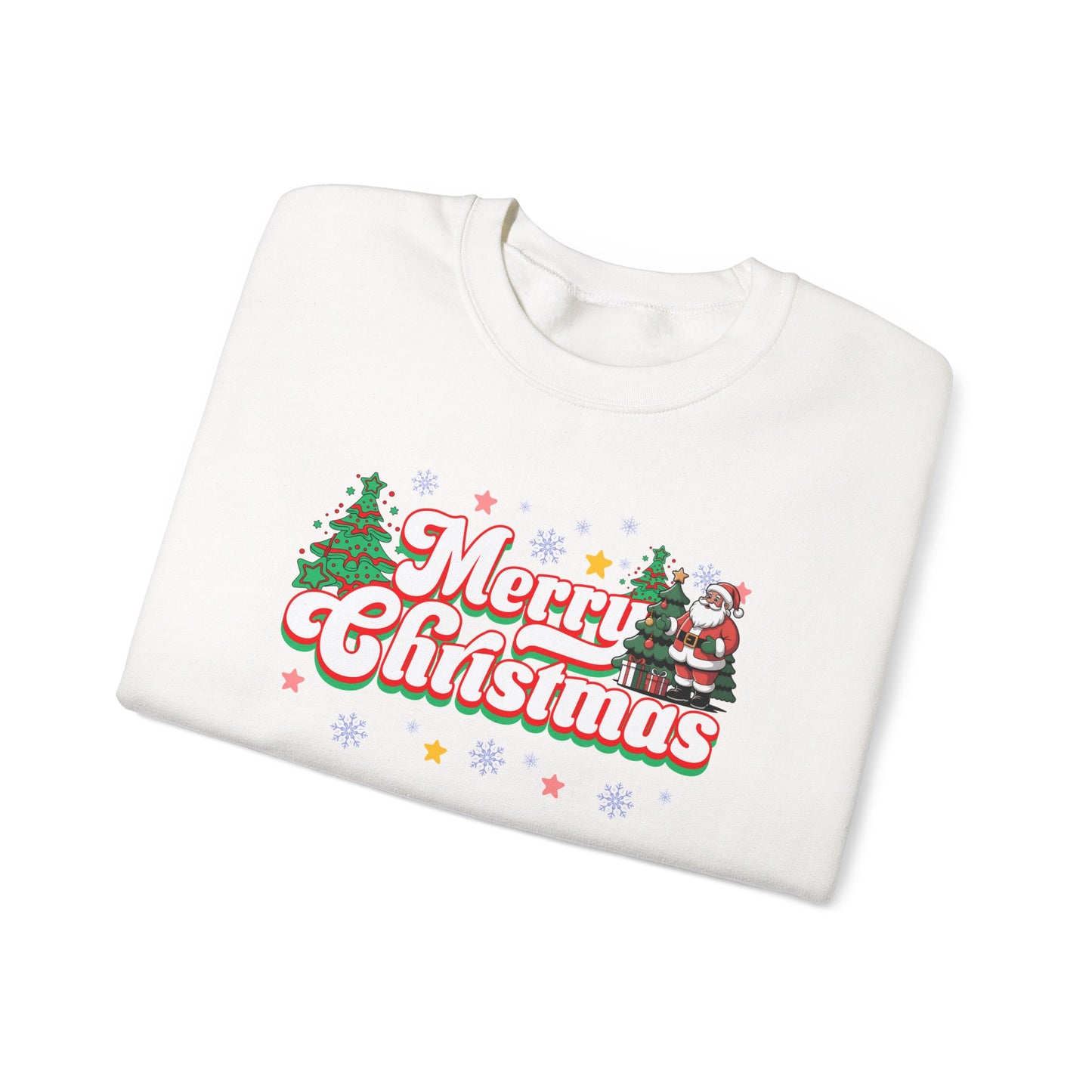 Merry Christmas Crewneck Sweatshirt — Festive Holiday Graphic Sweatshirt