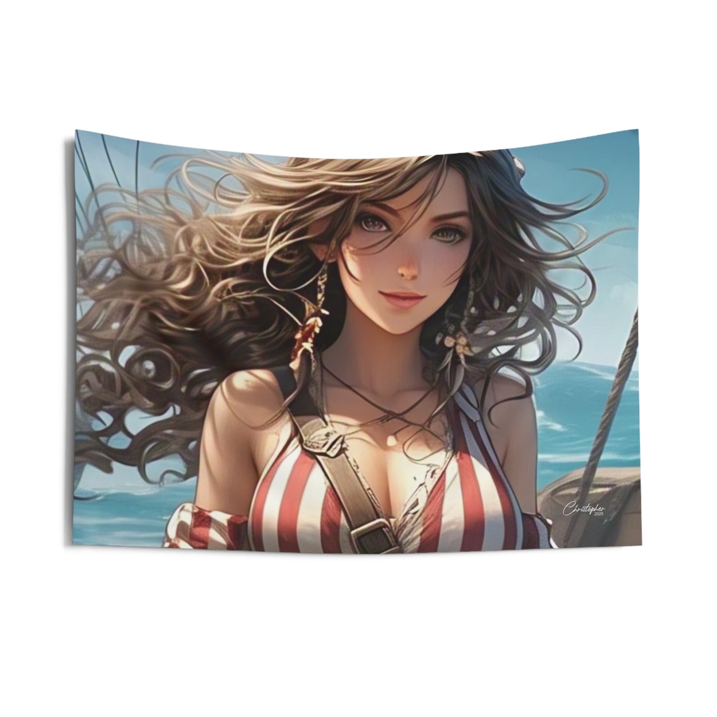 Pirate-Themed Wall Tapestry, Boho Home Decor, Bedroom Wall Art, Nautical Decor, Perfect for Pirate Lovers, Gift for Maritime Enthusiasts