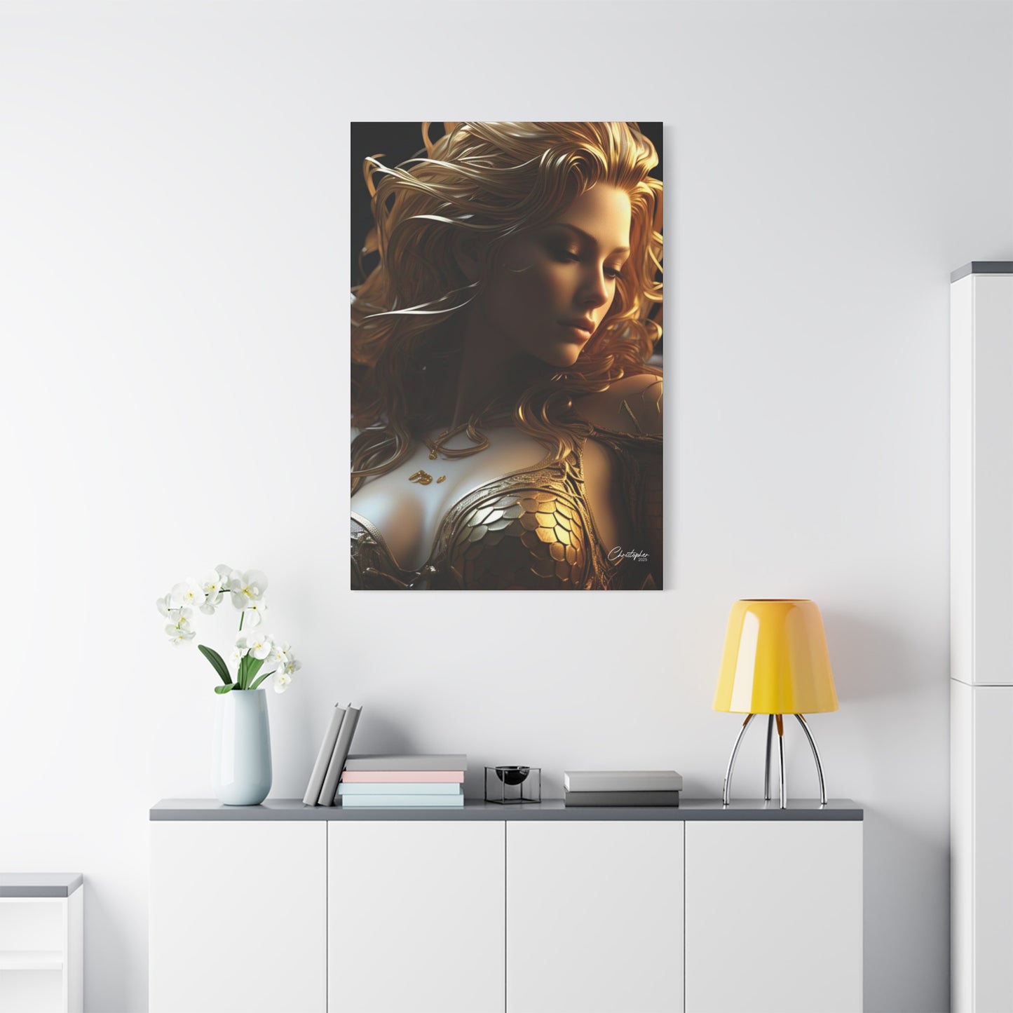 Fantasy Art Canvas Print - Serpent Goddess Home Decor