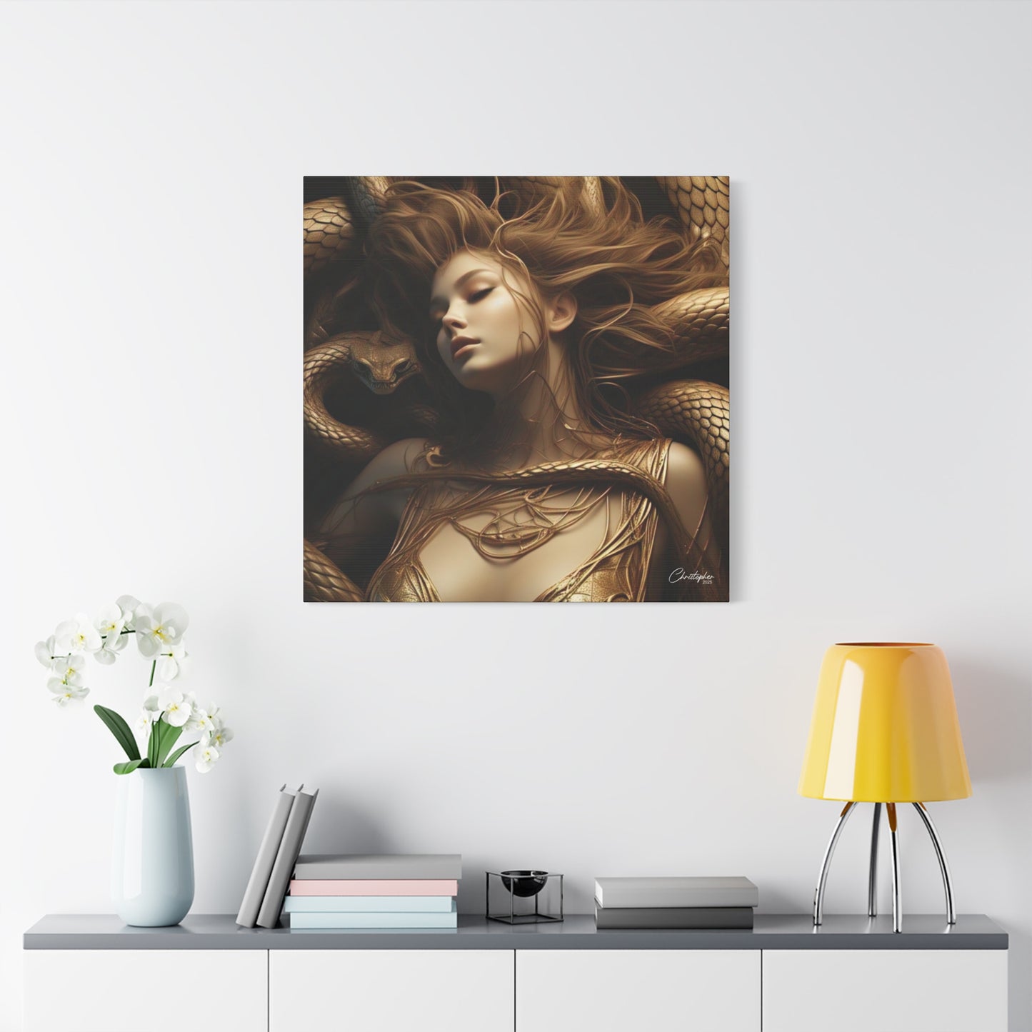Goddess of Serpents Canvas Art - Stretched Matte Wall Decor