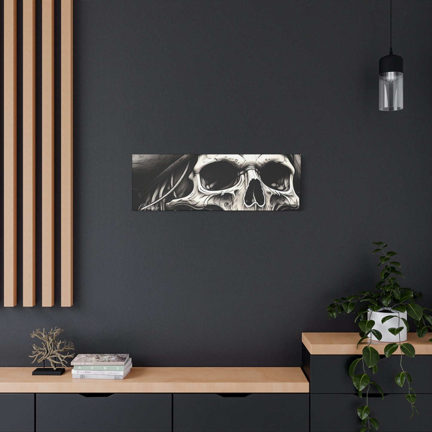 Pirate Skull Canvas Art - Edgy Gothic Decor, Wall Art for Halloween, Gothic Home Decor, Pirate Theme, Gift for Him
