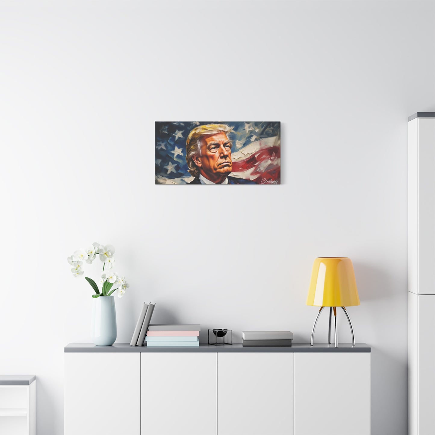 Patriotic Canvas Art, Stretched Wall Decor, Home Office, Gifts for Republicans, Political Enthusiasts, Americana Artwork