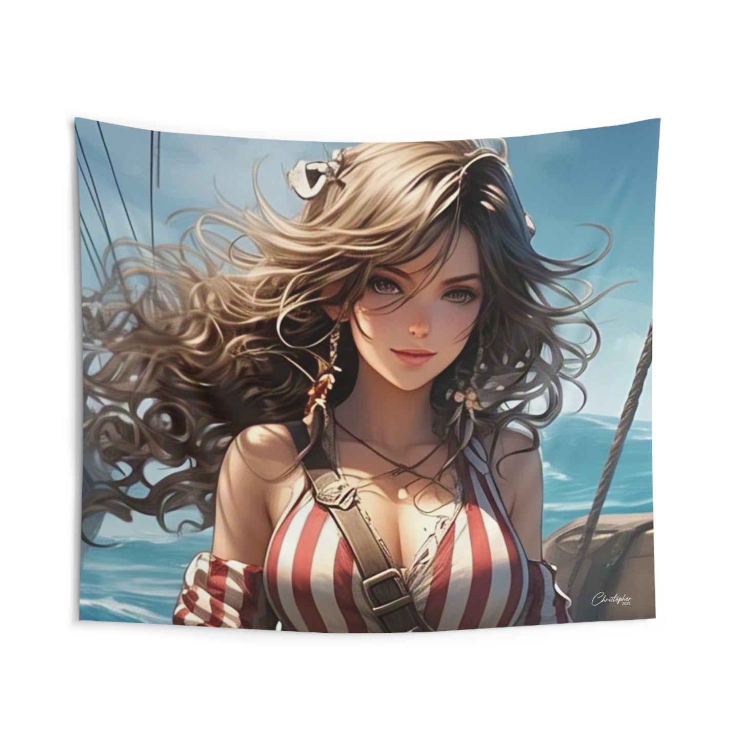 Pirate-Themed Wall Tapestry, Boho Home Decor, Bedroom Wall Art, Nautical Decor, Perfect for Pirate Lovers, Gift for Maritime Enthusiasts