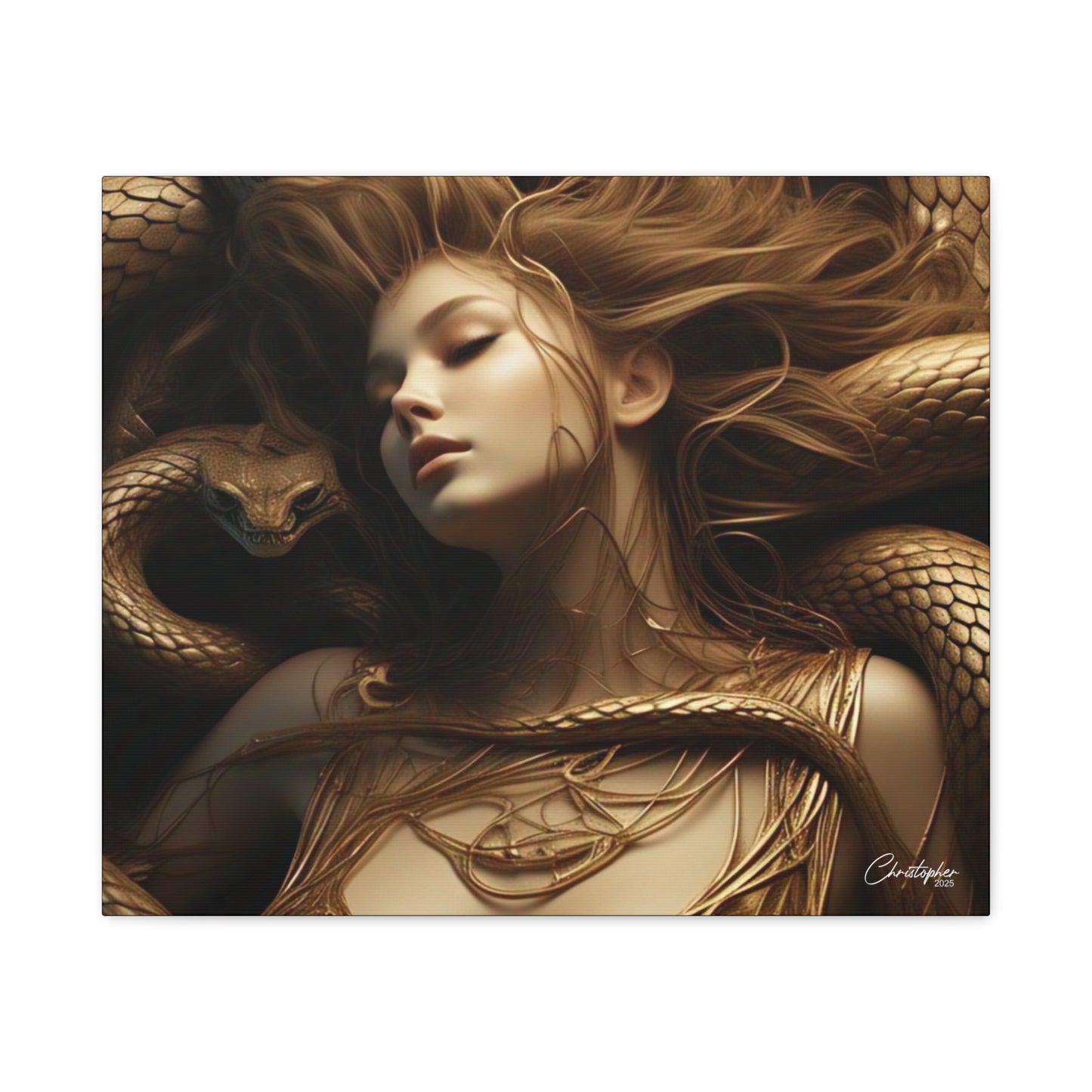 Goddess of Serpents Canvas Art - Stretched Matte Wall Decor