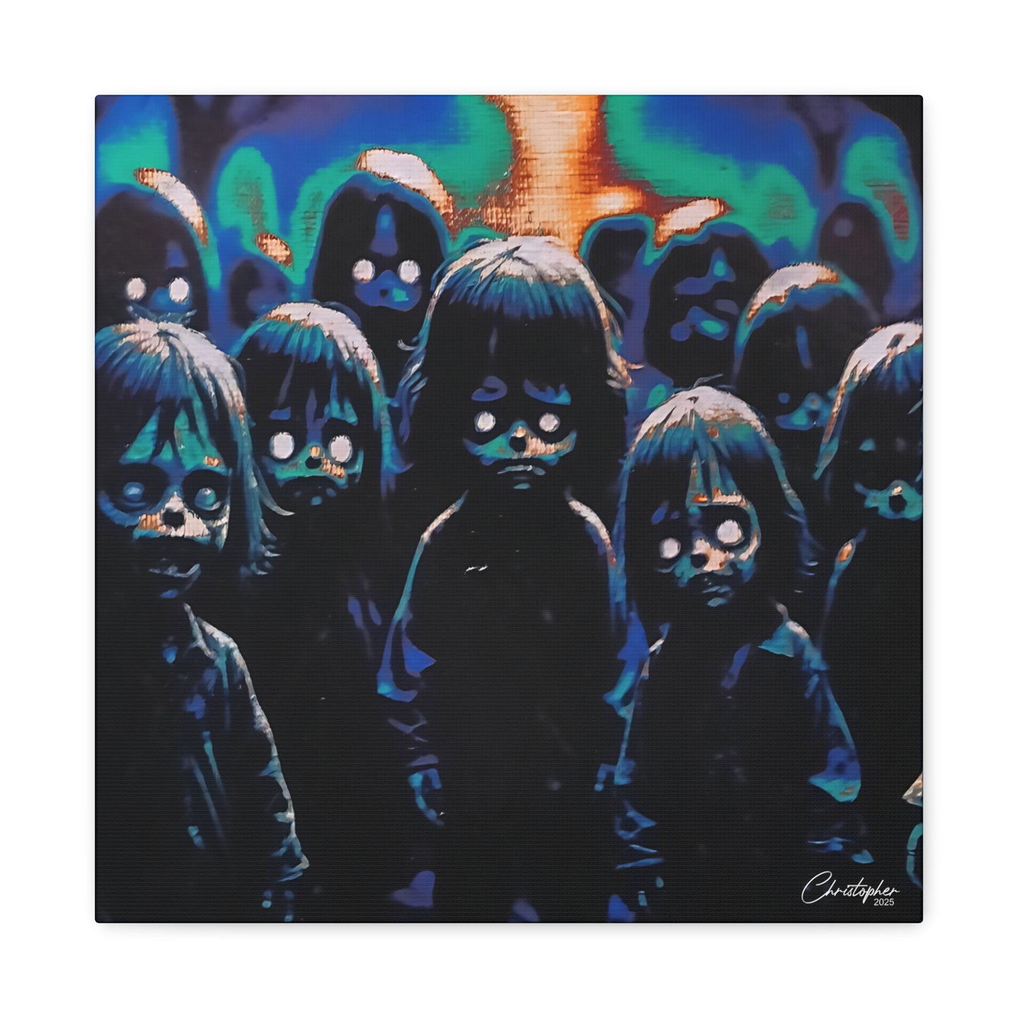 Original Laser Engraved Art, Full Wrapped Edges, Matte Canvas, Stretched, 1.25"