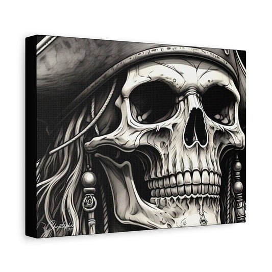 Pirate Skull Canvas Art - Edgy Gothic Decor, Wall Art for Halloween, Gothic Home Decor, Pirate Theme, Gift for Him