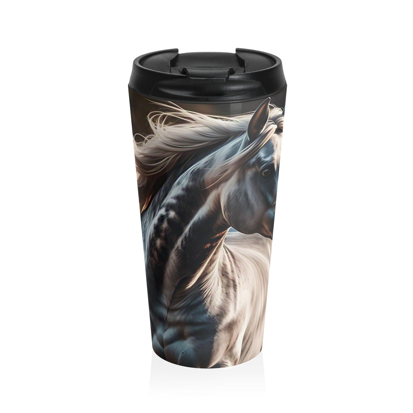 Elegant Horse Stainless Steel Travel Mug, Equine Gift for Horse Lovers, Coffee Cup, Horse Decor, Unique Travel Mug