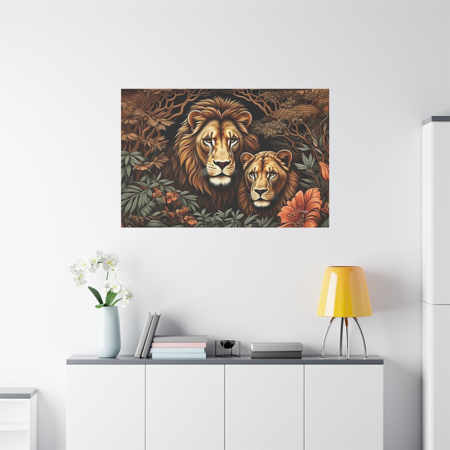 Majestic Lion Family Canvas Wall Art, Animal Lovers Decor, Wildlife Home Accent, Gift for Nature Enthusiasts, Meaningful Family Art