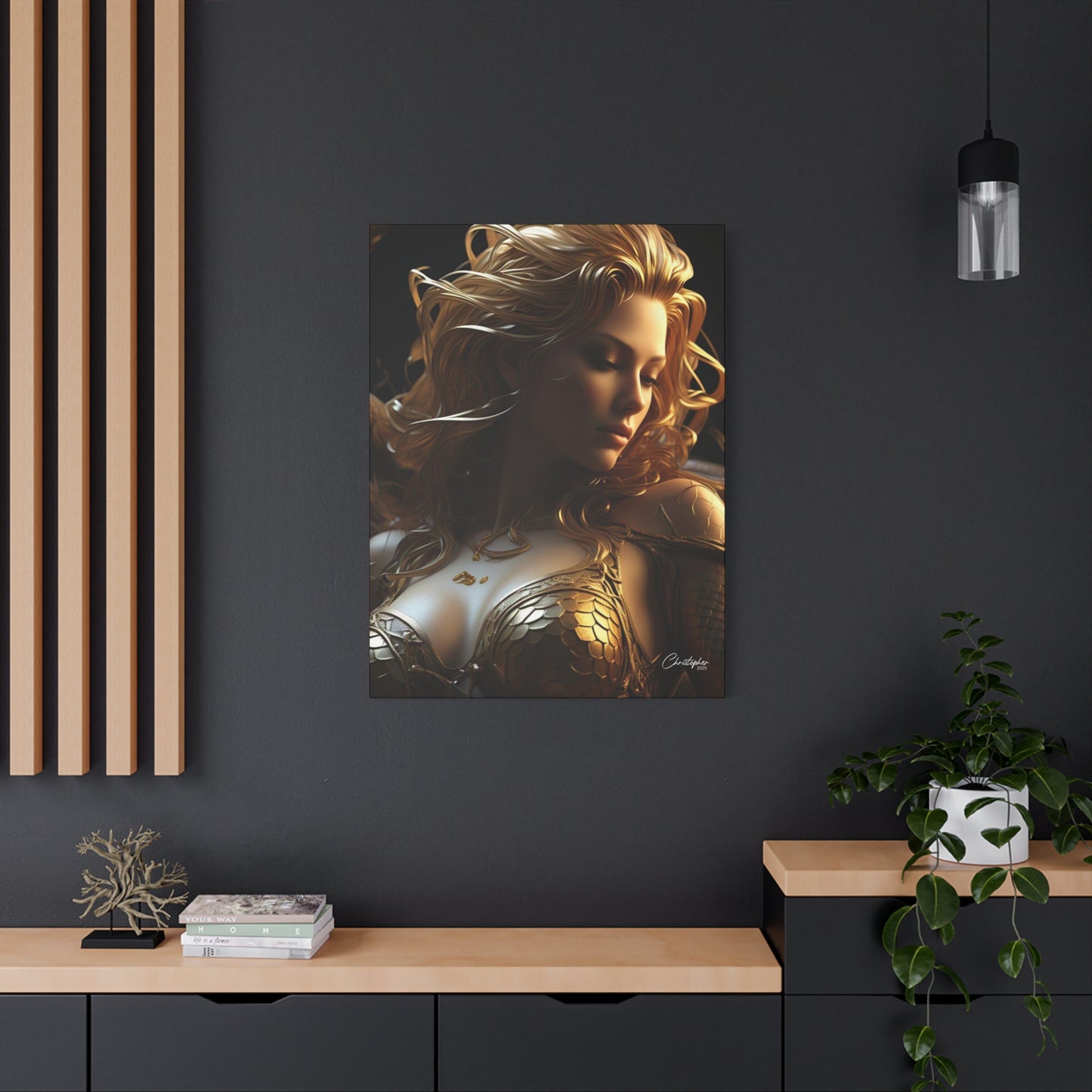 Fantasy Art Canvas Print - Serpent Goddess Home Decor