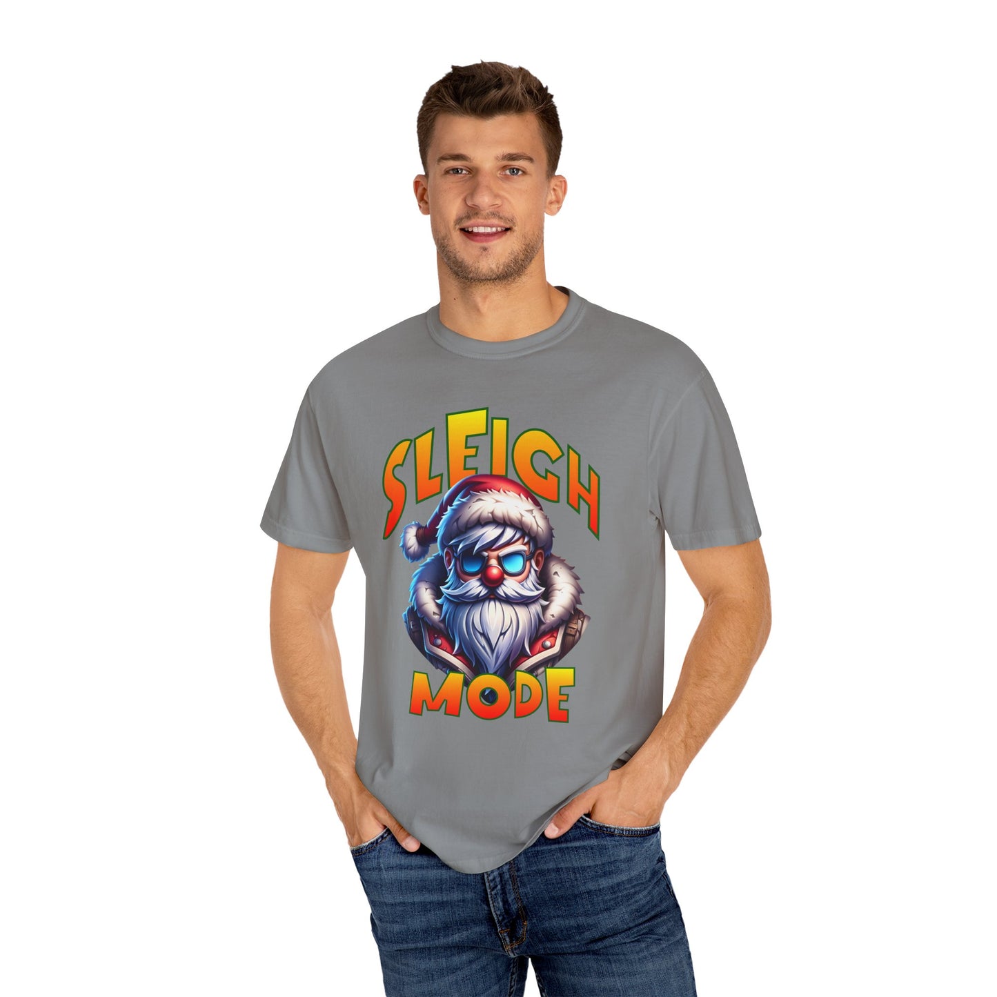 Sleigh Mode T-Shirt — Cool Santa Graphic Holiday Tee