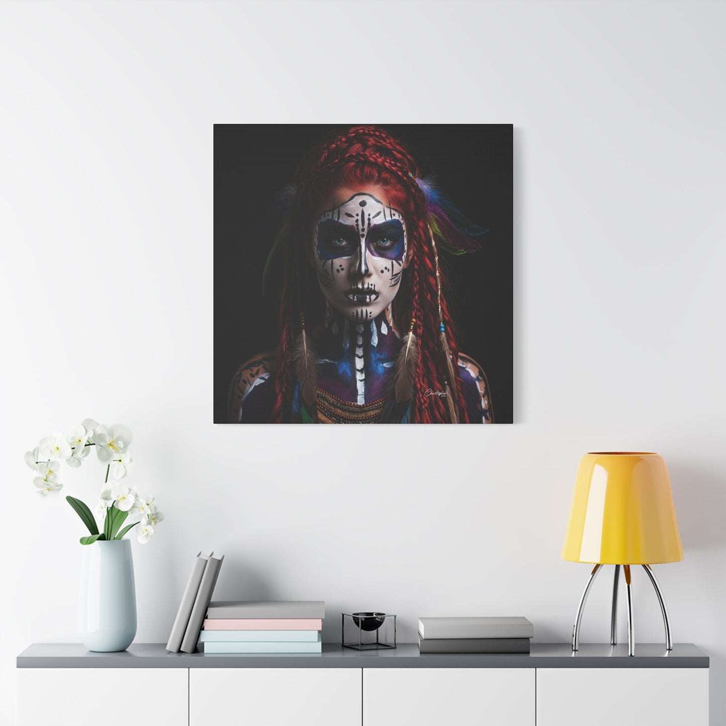 Colorful Tribal Art Canvas Print - Bohemian Home Decor