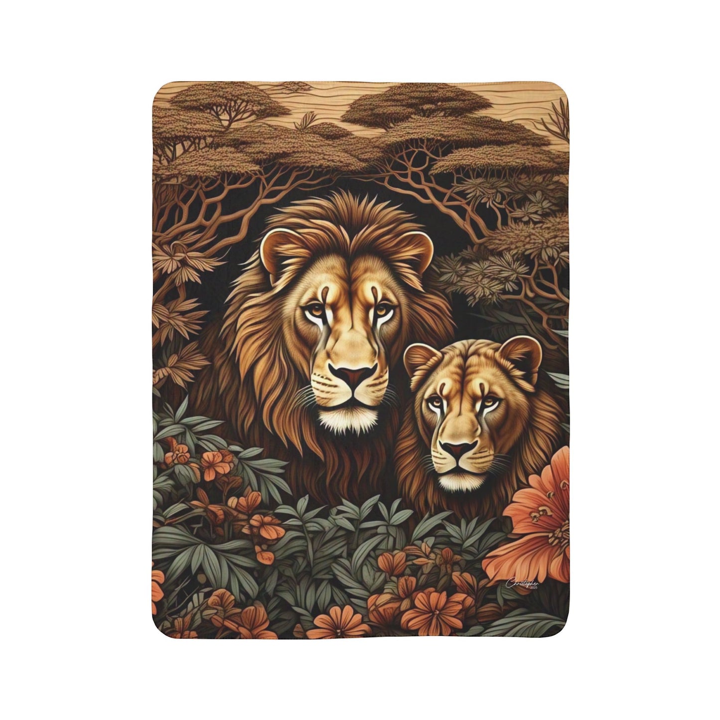 Wildlife Fleece Sherpa Blanket - Cozy Jungle Decor for Animal Lovers, Perfect for Gifting, Home, Camping, or Snuggling Up!