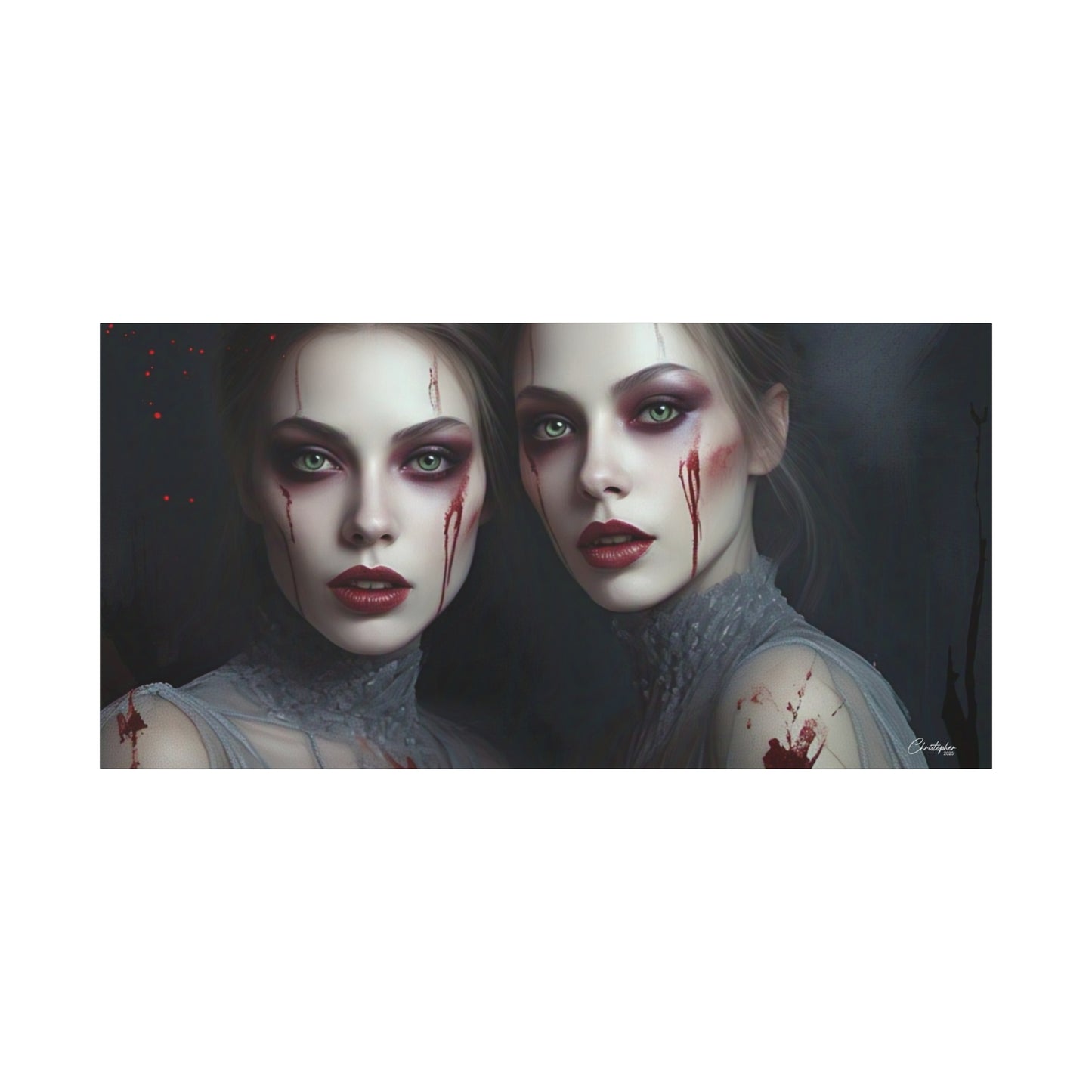 Spooky Art Canvas Print, Matte Canvas, Stretched Wall Decor, Gothic Home Decor, Halloween Art, Unique Gift