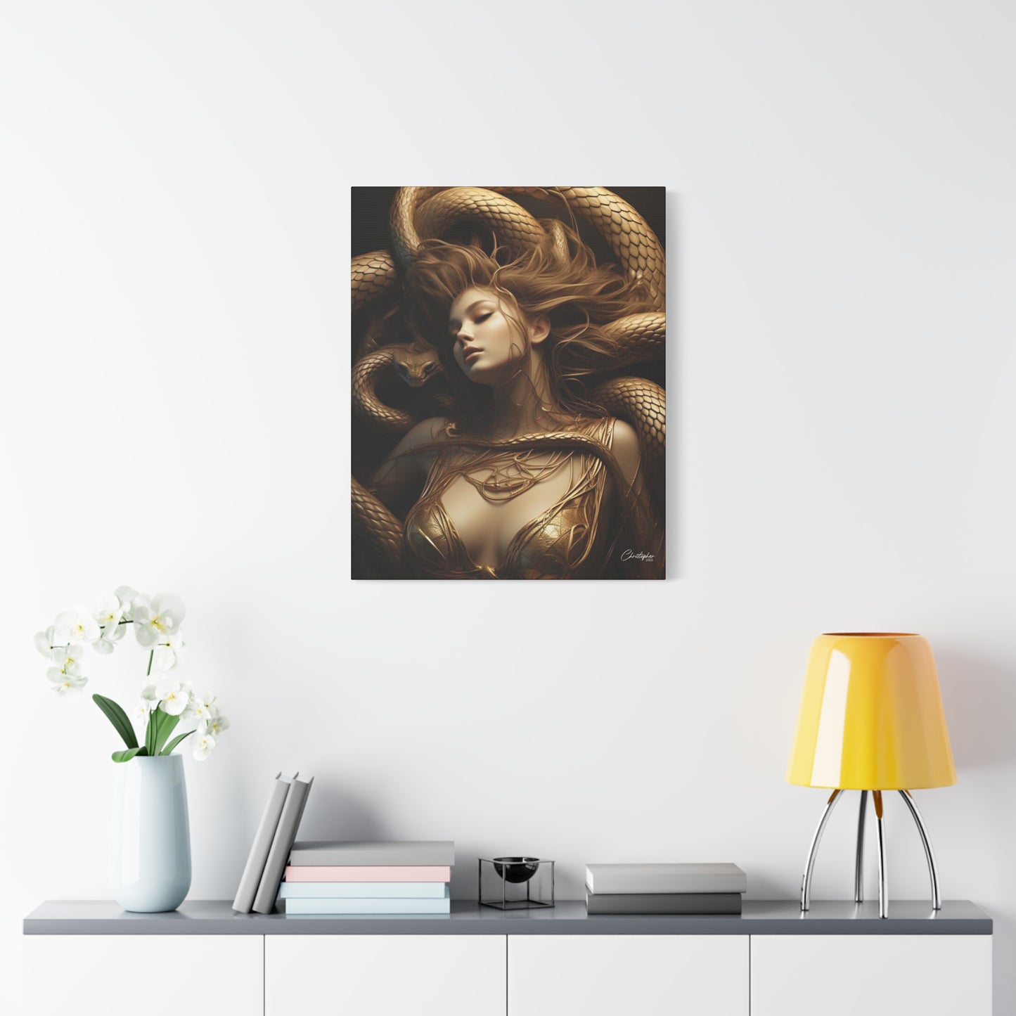 Goddess of Serpents Canvas Art - Stretched Matte Wall Decor