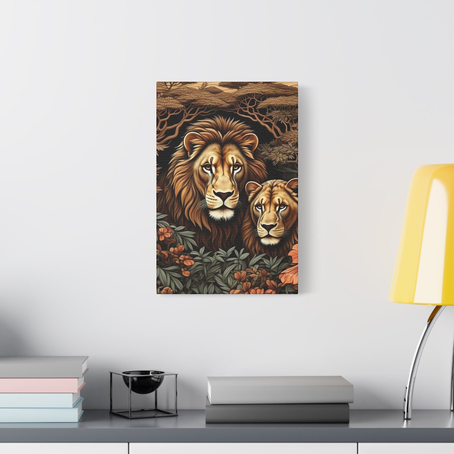 Majestic Lion Family Canvas Wall Art, Animal Lovers Decor, Wildlife Home Accent, Gift for Nature Enthusiasts, Meaningful Family Art