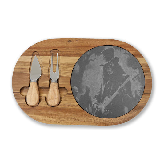 Engraved Pied Piper of the Dead Slate Charcuterie Board