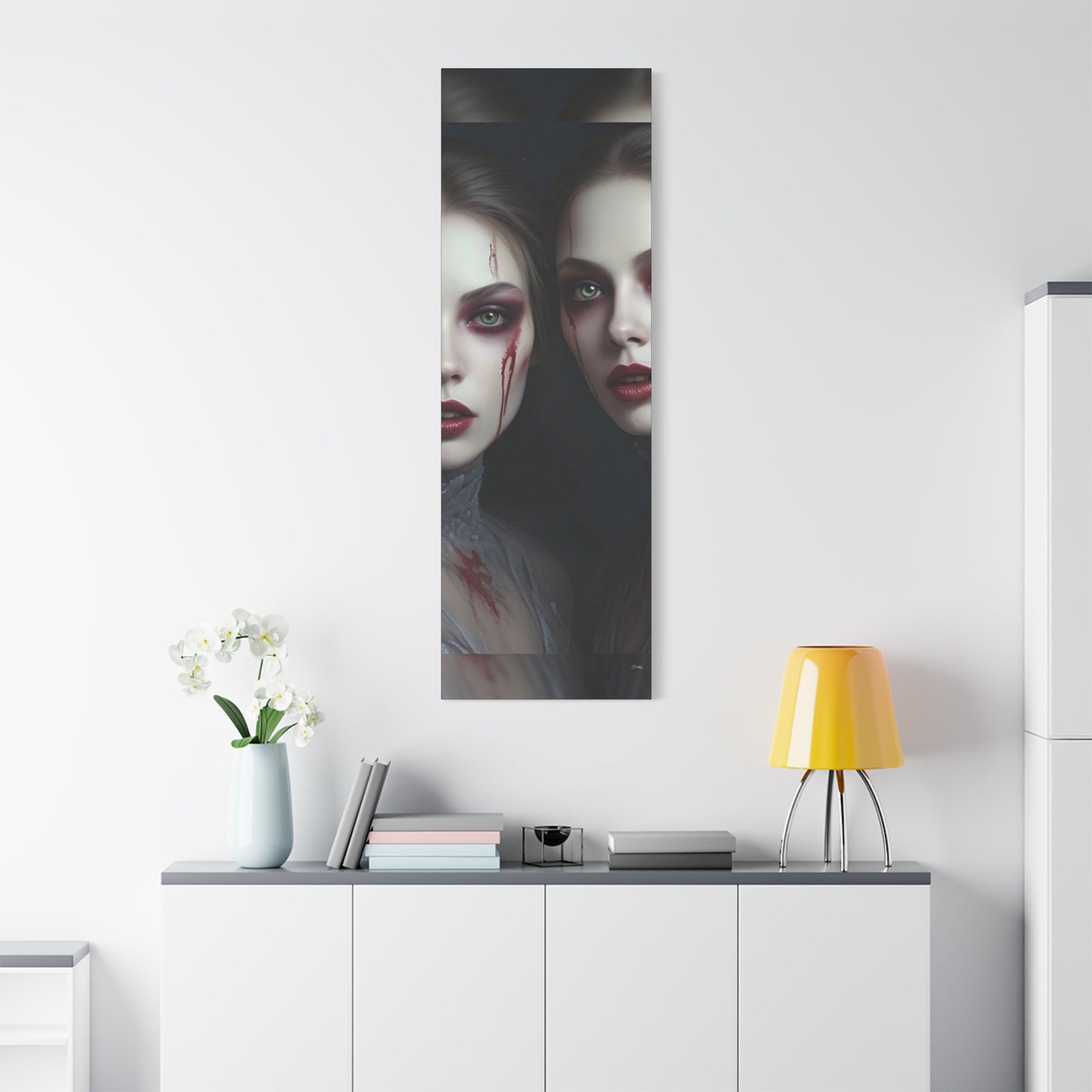 Spooky Art Canvas Print, Matte Canvas, Stretched Wall Decor, Gothic Home Decor, Halloween Art, Unique Gift