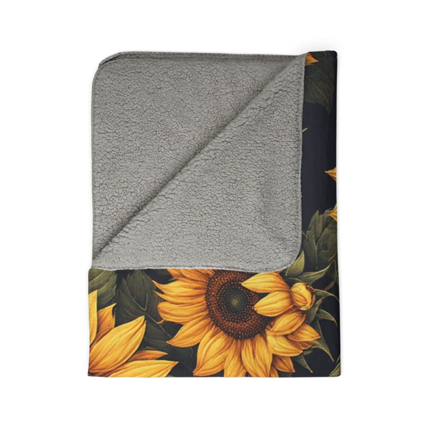 Sunflower Fleece Sherpa Blanket, Cozy Home Decor, Gift for Garden Lovers, Perfect for Autumn, Floral Throw Blanket