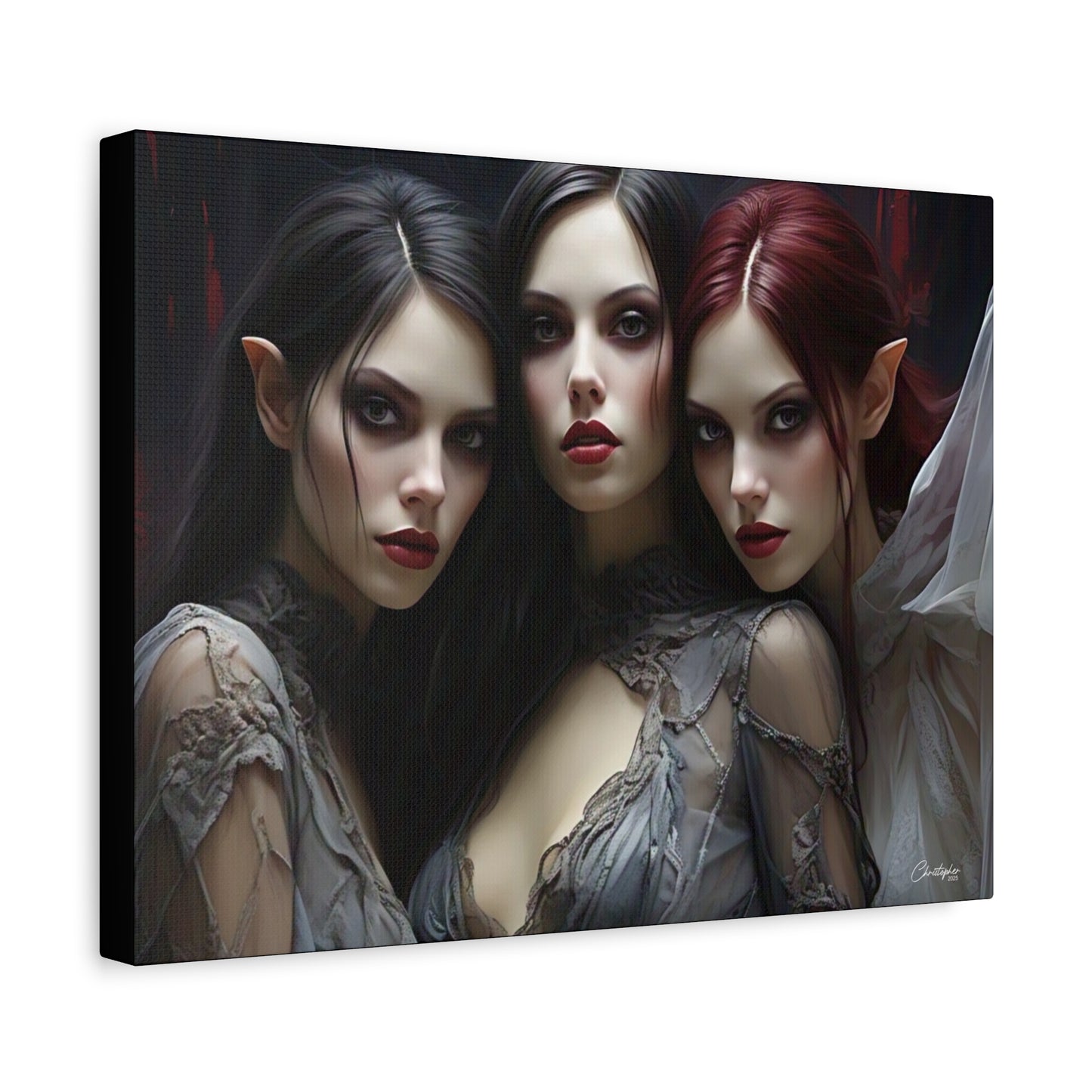 Gothic Wall Art Canvas, Fantasy Home Decor, Unique Gift for Halloween, Witchy Vibe Art, Dark Aesthetic Room Decor