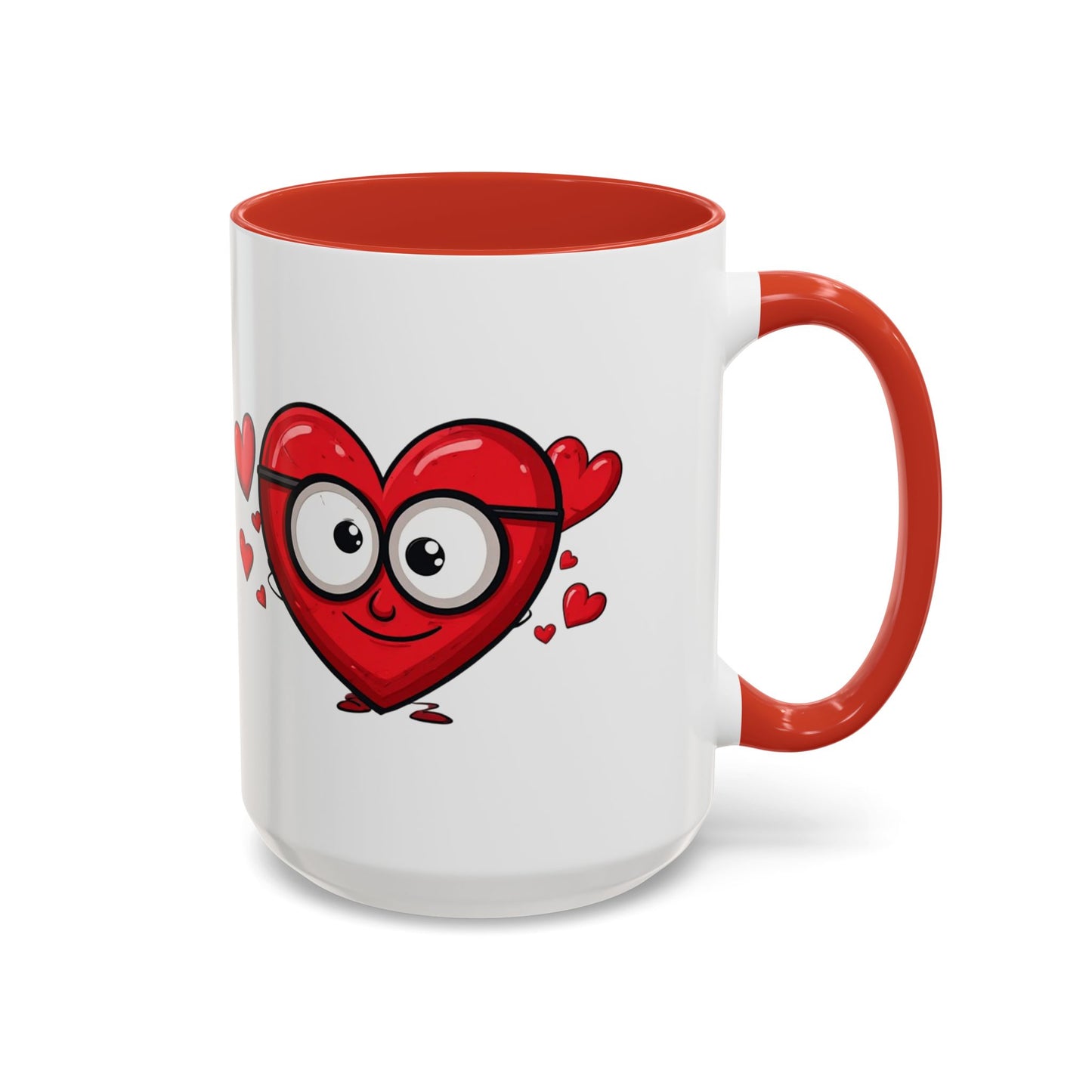 Cute Cartoon Heart Coffee Mug — Valentine Love Accent Mug (11/15oz)