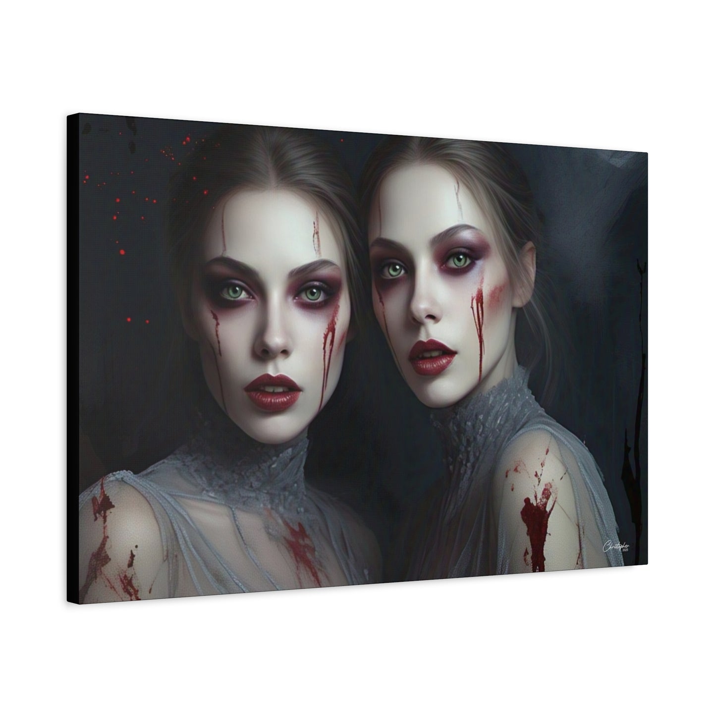 Spooky Art Canvas Print, Matte Canvas, Stretched Wall Decor, Gothic Home Decor, Halloween Art, Unique Gift