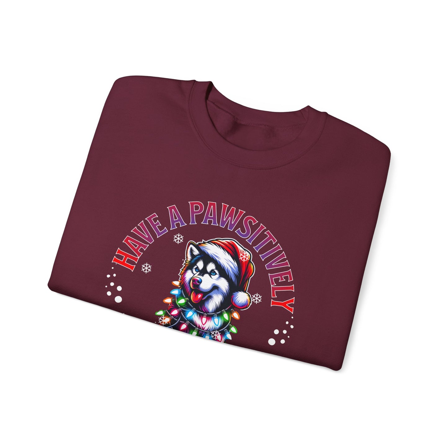 Christmas Puppy Sweatshirt — "Have a Pawsitively Merry Christmas" Holiday Crewneck