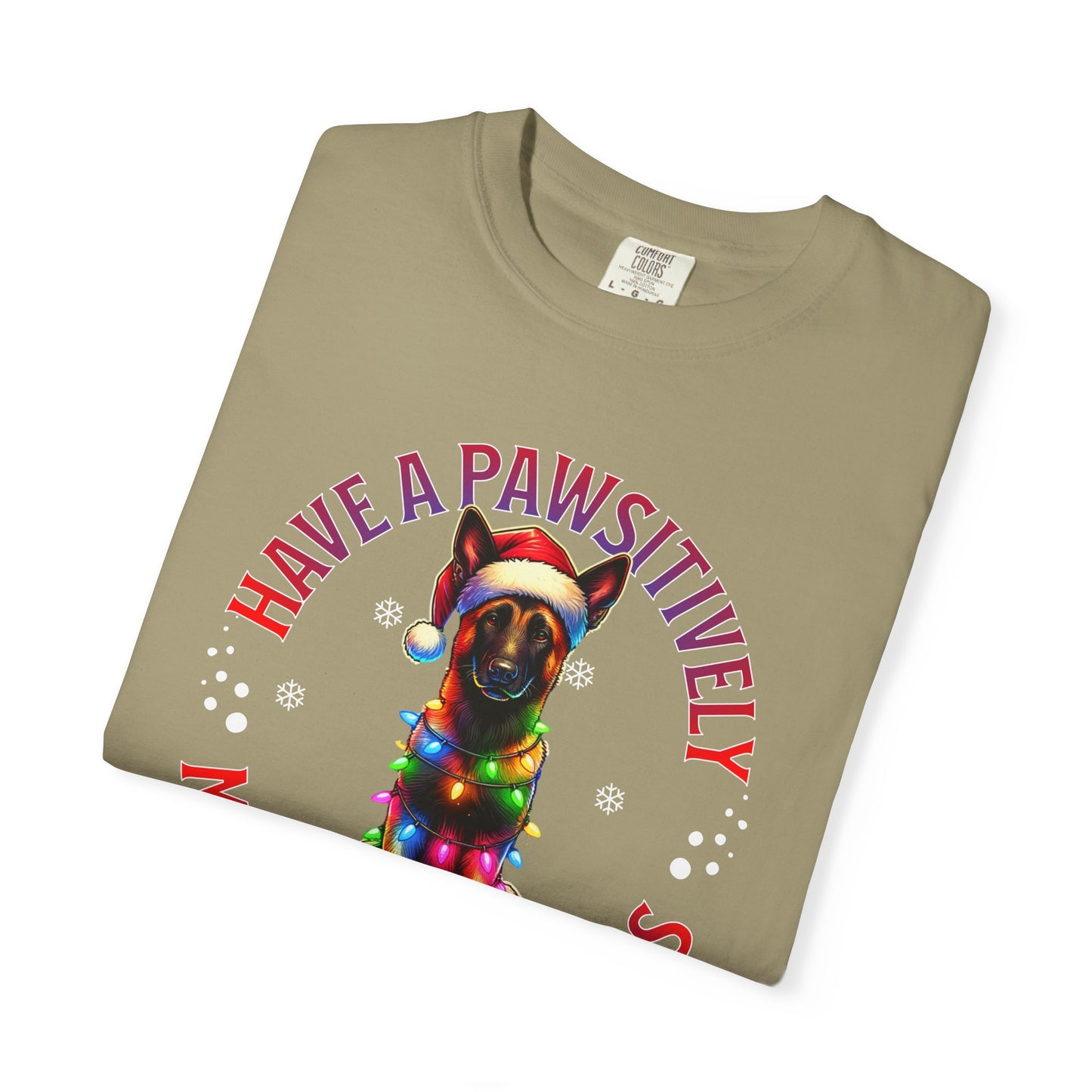Christmas Malinois T-Shirt — "Have a Pawsitively Merry Christmas" Holiday Tee