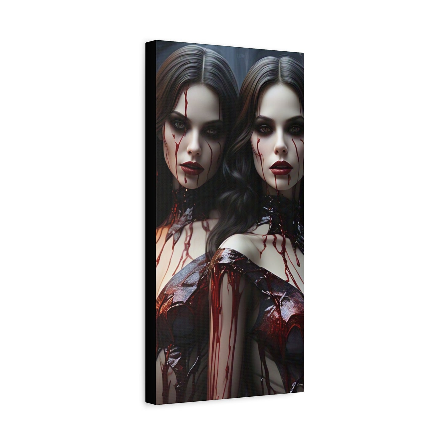 Gothic Vampire Canvas Art, Wall Decor, Horror Artwork, Halloween Home Decor, Spooky Room Accent, Unique Gift Idea