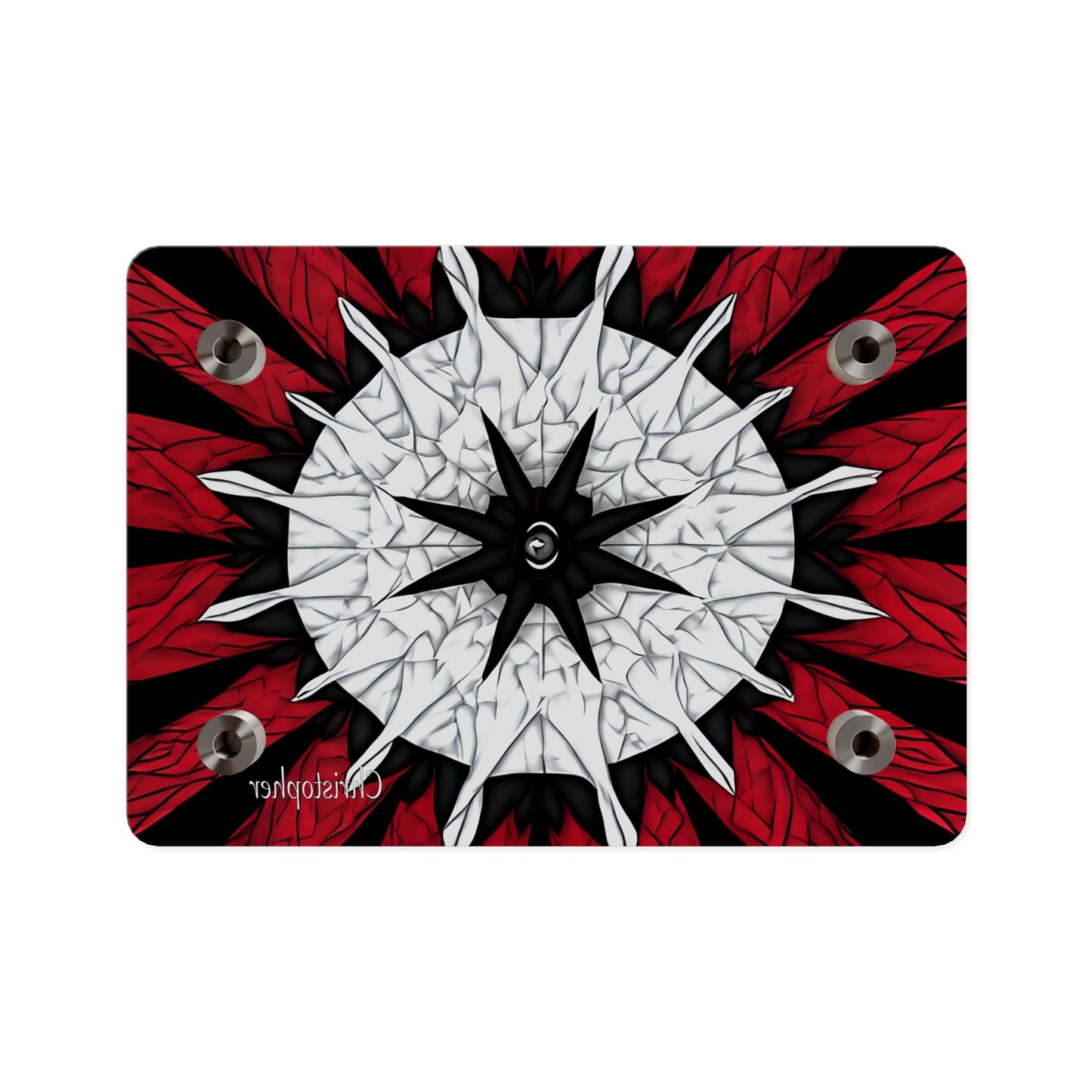 Red & Black Mandala Acrylic Wall Art Panel — Personalized Name Option