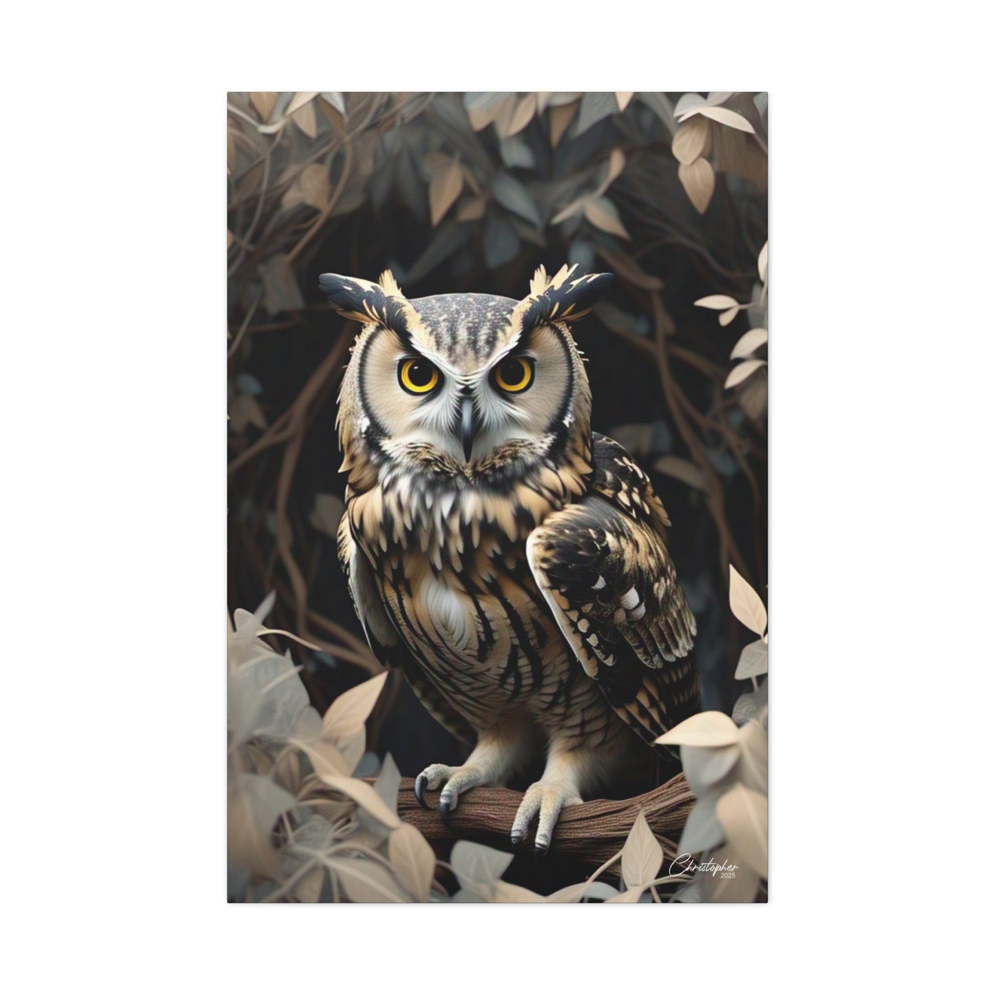 Realistic Owl Canvas Art - Nature Wall Decor for Home & Office