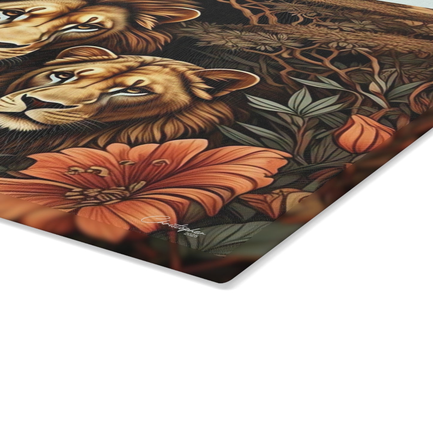 Wildlife-Themed Glass Cutting Board, Nature Lover Gift, Kitchen Decor, Animal Lover's Home Accents, Unique Housewarming Present