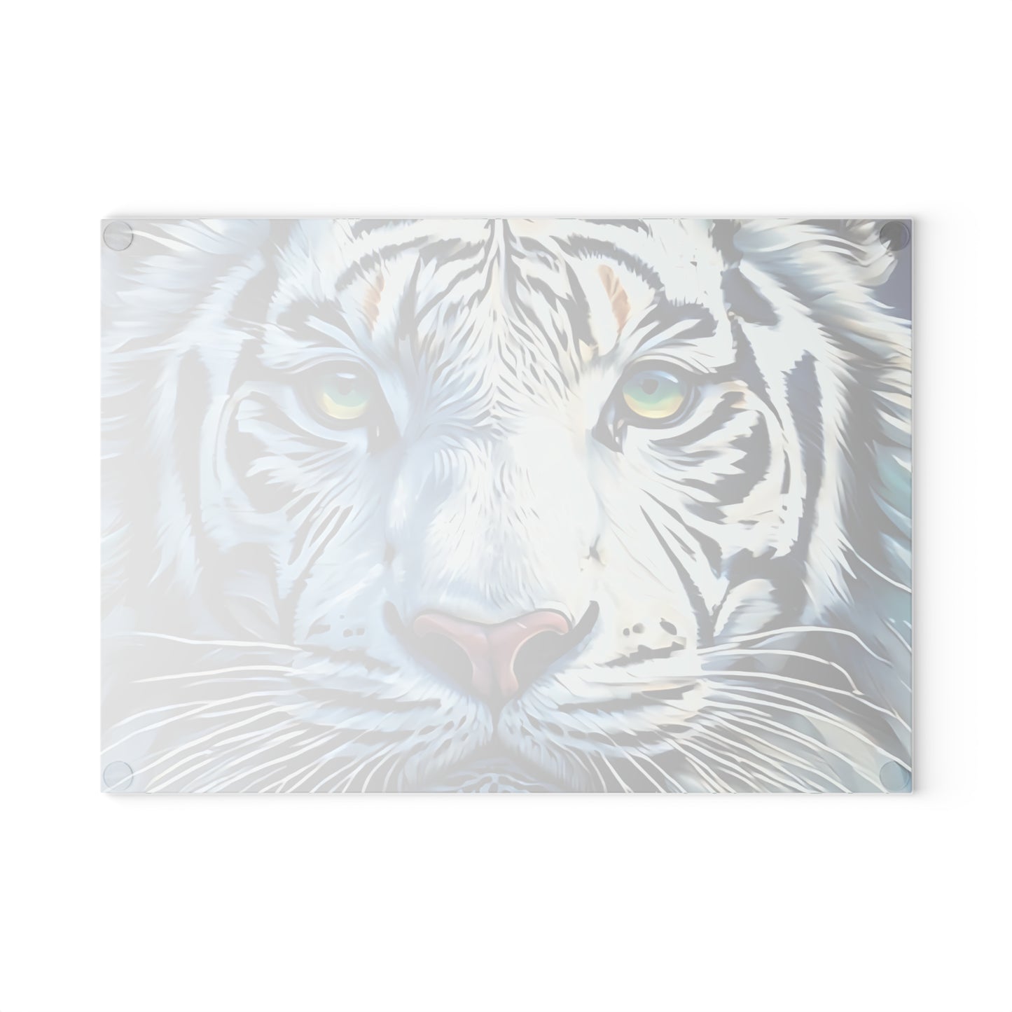 White Tiger Glass Cutting Board – Bold Wildlife Kitchen Art