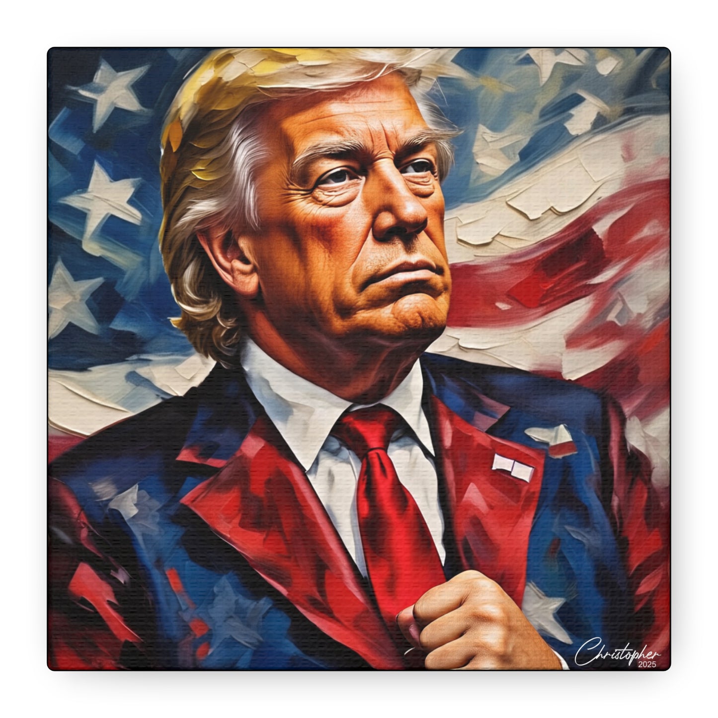 Patriotic Canvas Art, Stretched Wall Decor, Home Office, Gifts for Republicans, Political Enthusiasts, Americana Artwork