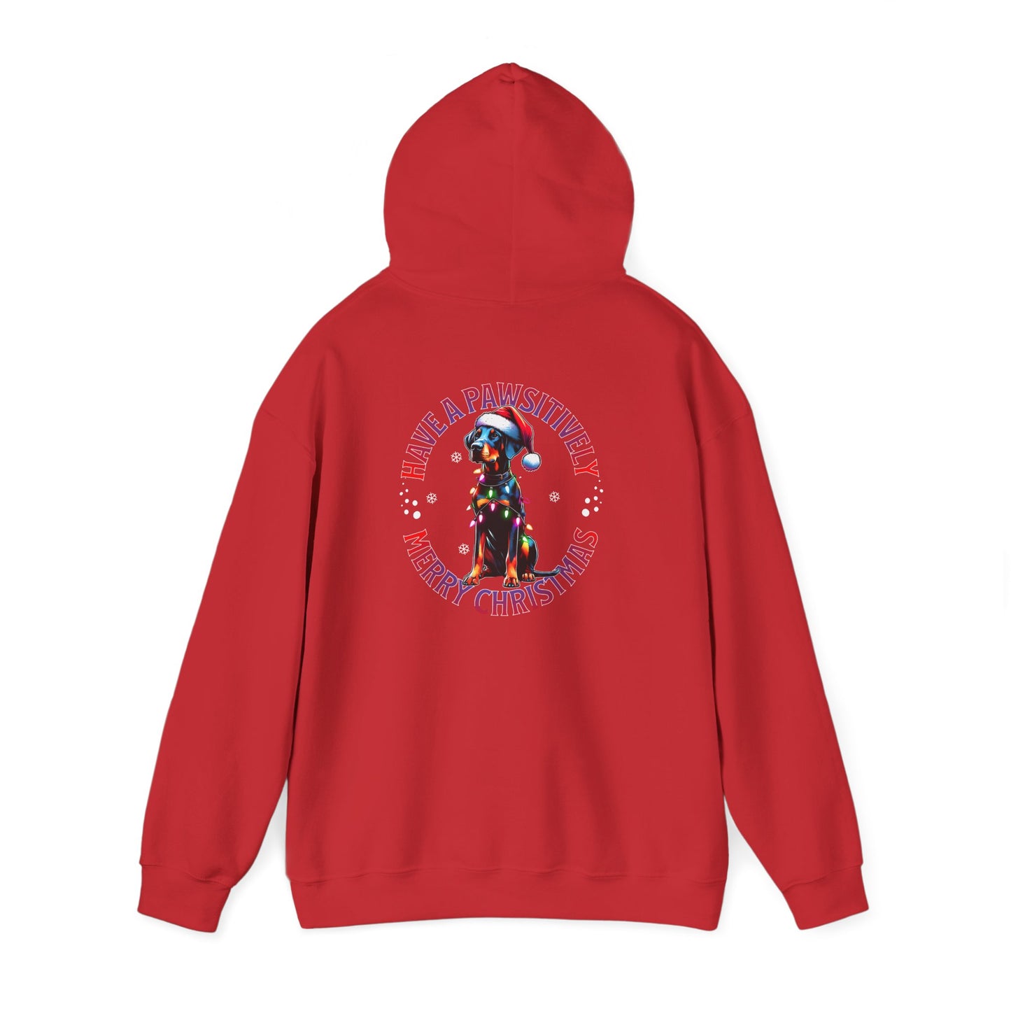 Christmas Pack Dobie Hoodie — “Have a Pawsitively Merry Christmas” Festive Dog Sweatshirt
