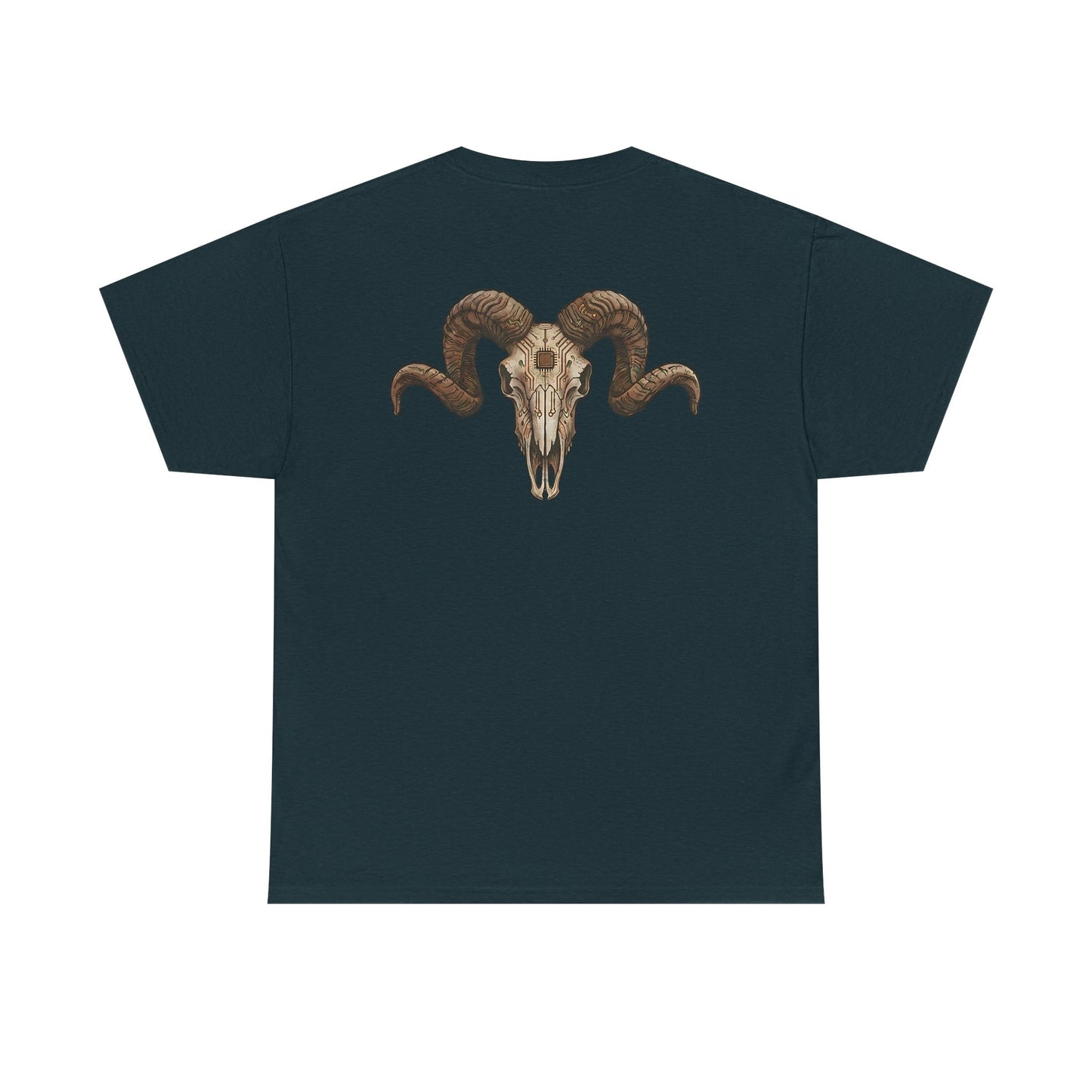 Ram Skull Graphic Tee Double Sided no background on the Back — Christmas Valley, Oregon Vintage Western T-Shirt