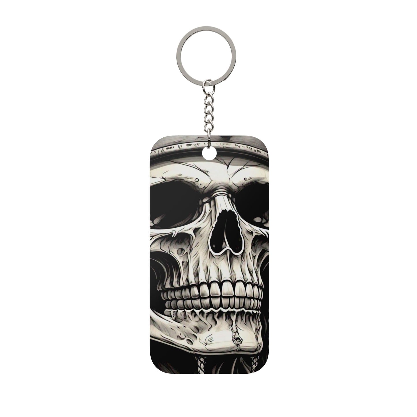 Skull Keychain Charm — Double-Sided Gothic Skull Keyring