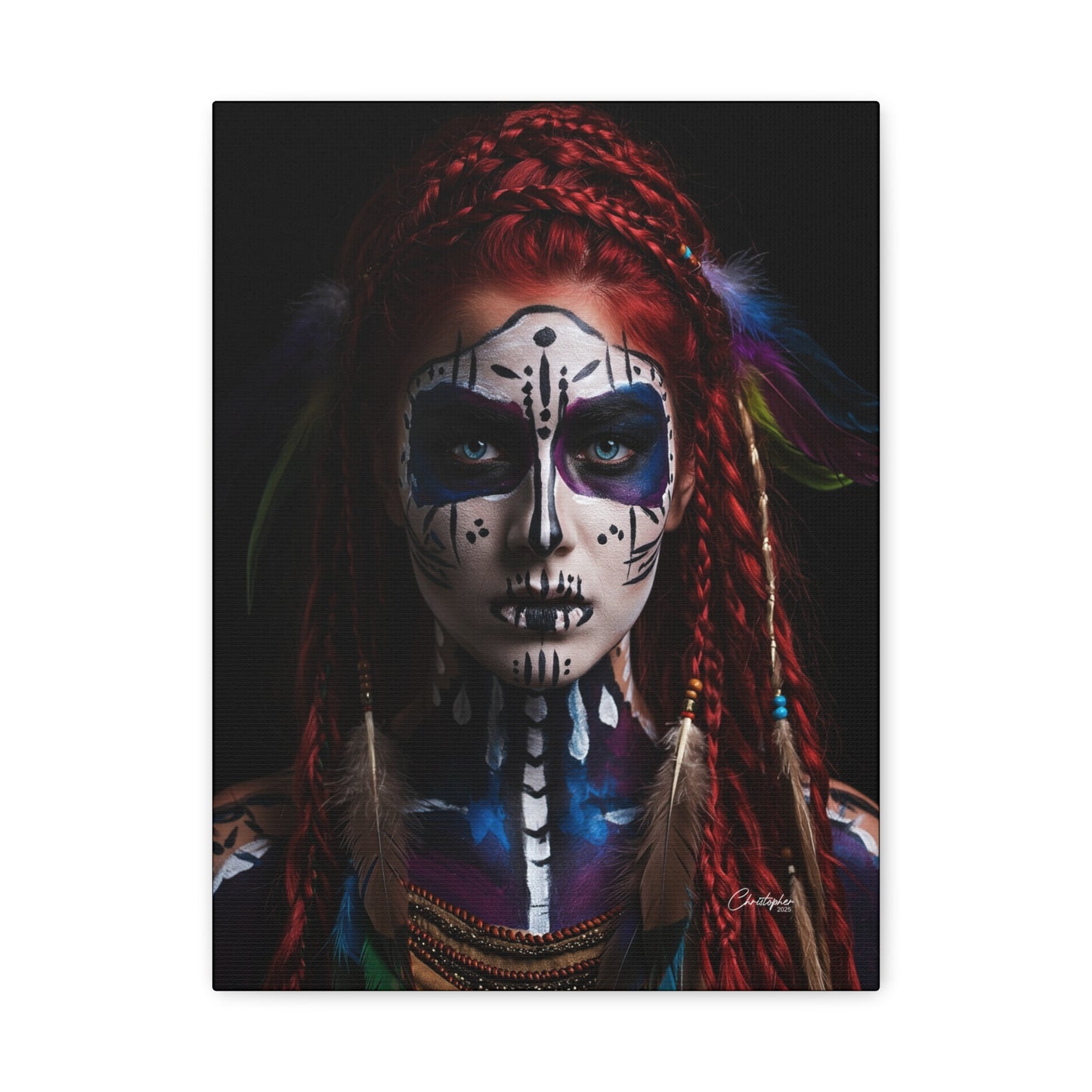 Colorful Tribal Art Canvas Print - Bohemian Home Decor