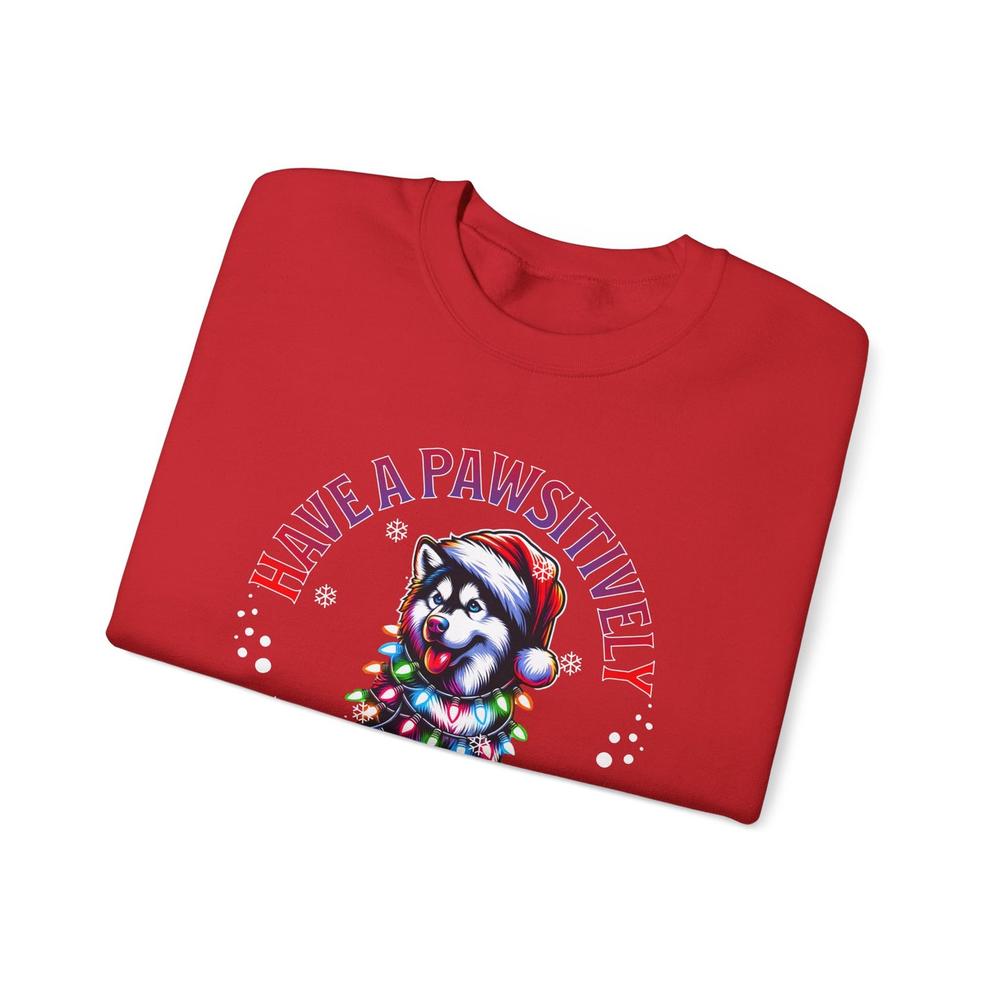 Christmas Puppy Sweatshirt — "Have a Pawsitively Merry Christmas" Holiday Crewneck