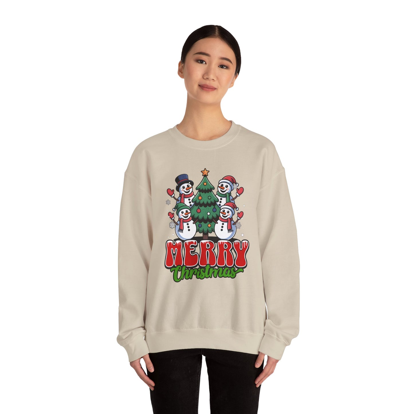 Merry Christmas Snowman Crewneck Sweatshirt
