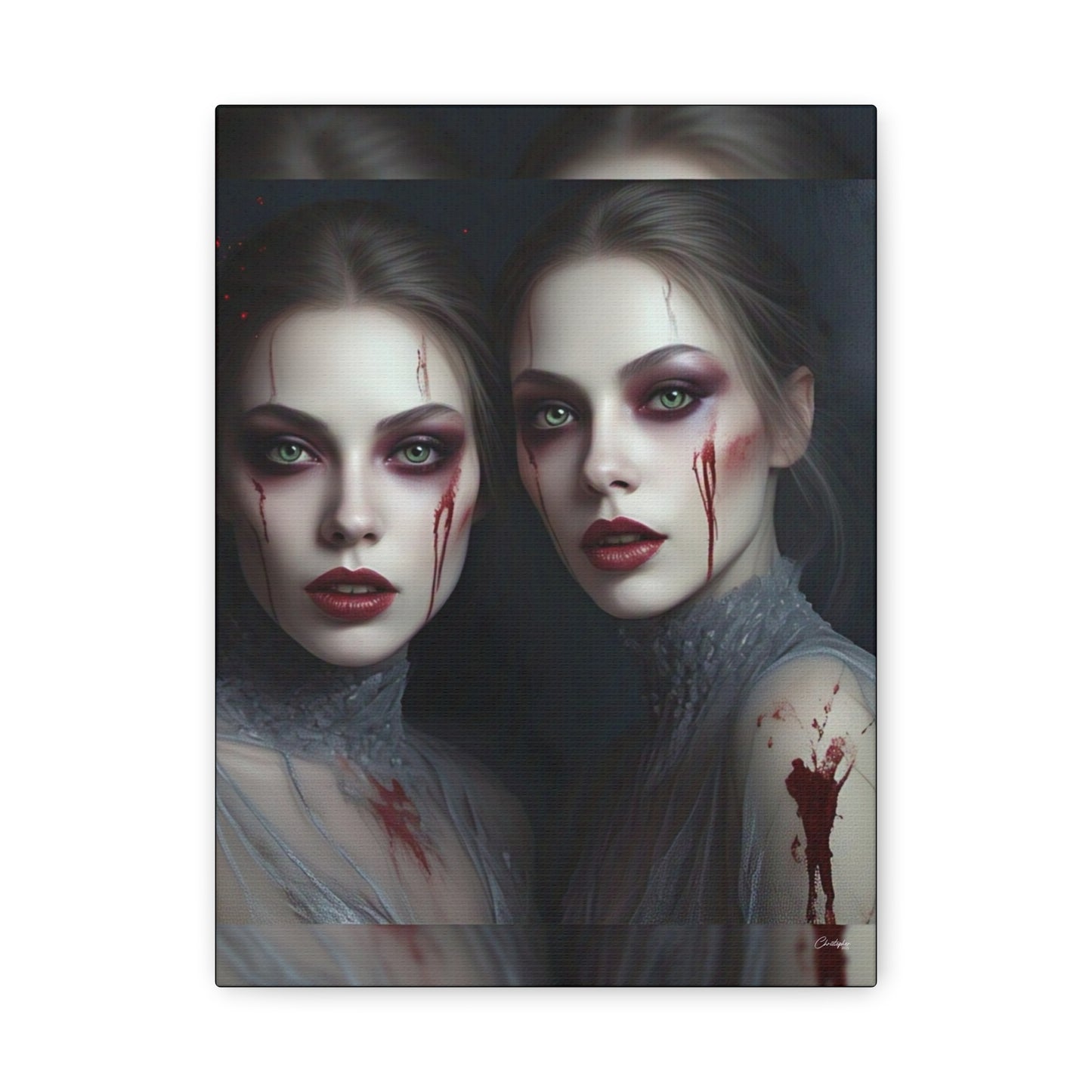 Spooky Art Canvas Print, Matte Canvas, Stretched Wall Decor, Gothic Home Decor, Halloween Art, Unique Gift