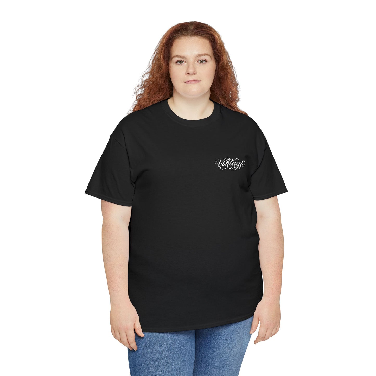 T-Shirt — Vintage in White Chest Logo Tee