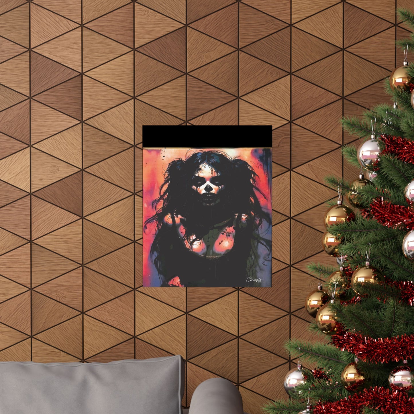 Laser Engraved Original Art Gothic Wall Art Poster, Edgy Home Decor, Alternative Aesthetic Prints, Halloween Decor, Unique Gift Idea