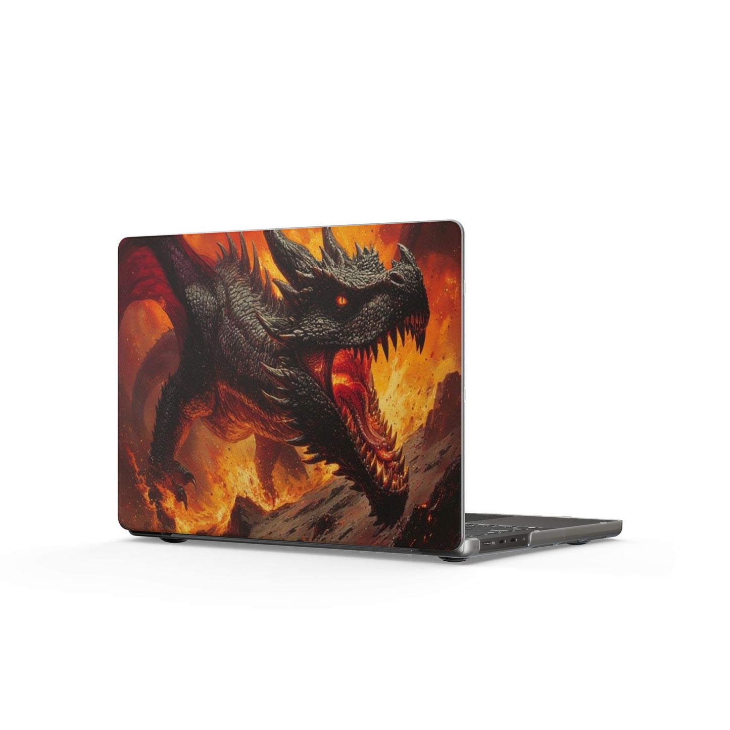 Fiery Dragon Matte MacBook Case — Black Dragon Laptop Cover