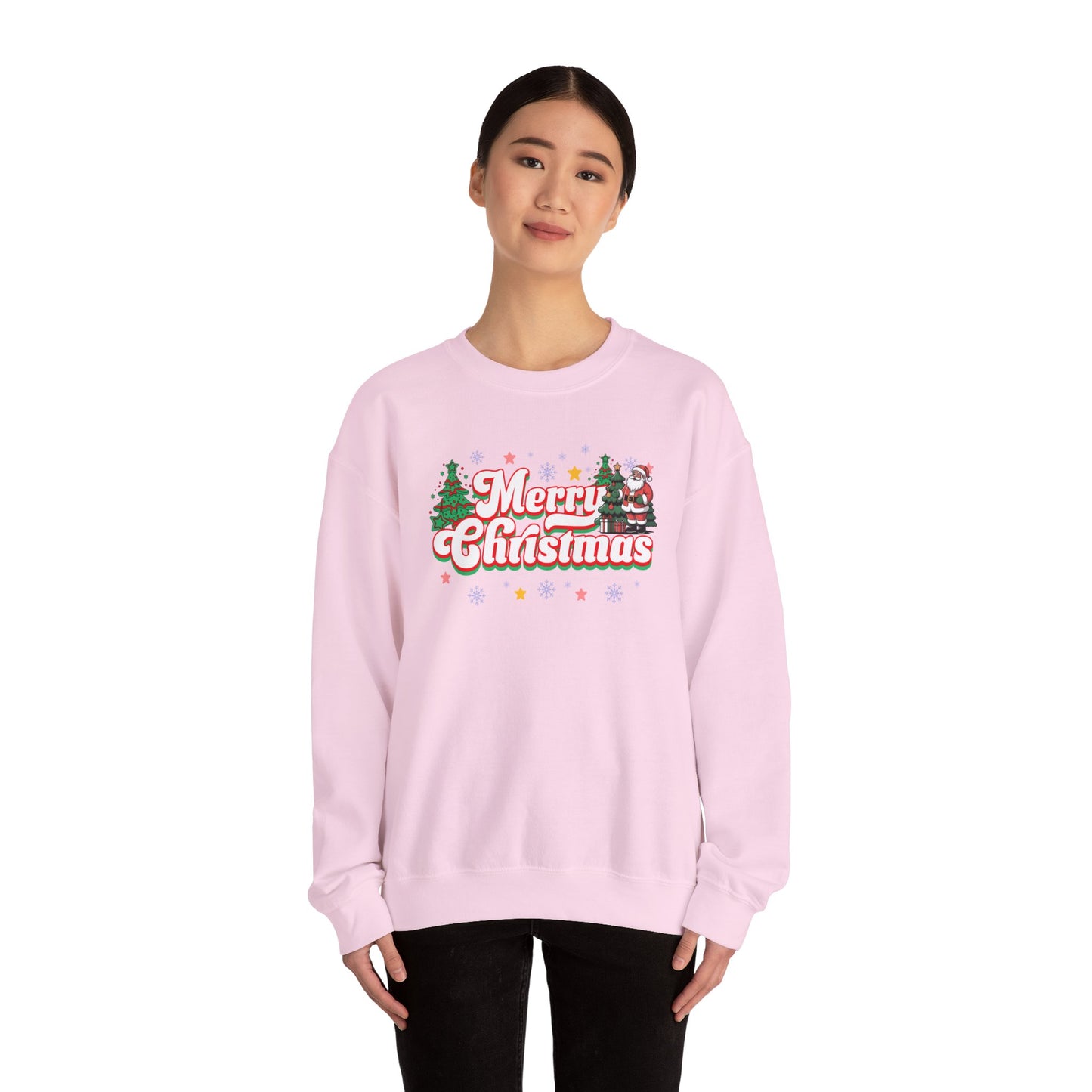 Merry Christmas Crewneck Sweatshirt — Festive Holiday Graphic Sweatshirt