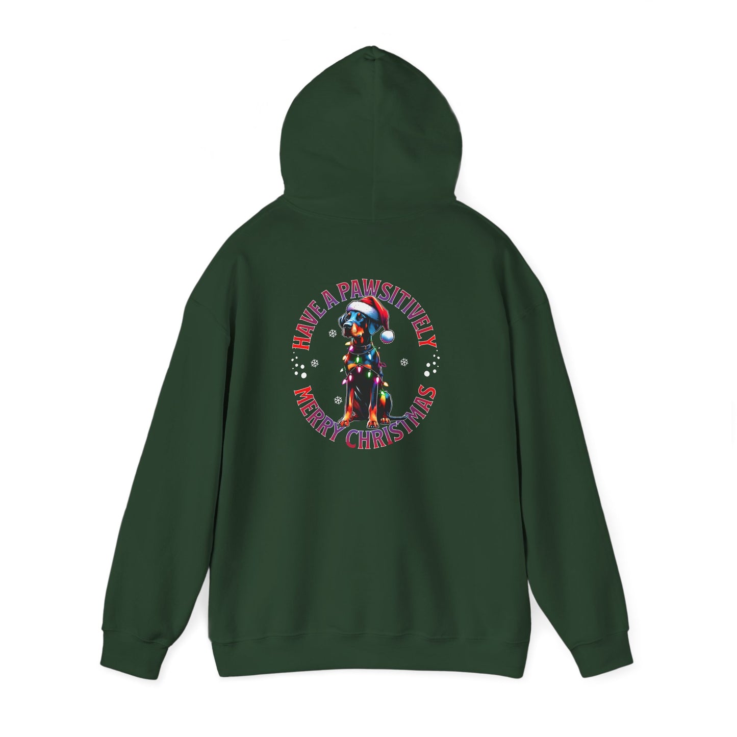 Christmas Pack Dobie Hoodie — “Have a Pawsitively Merry Christmas” Festive Dog Sweatshirt