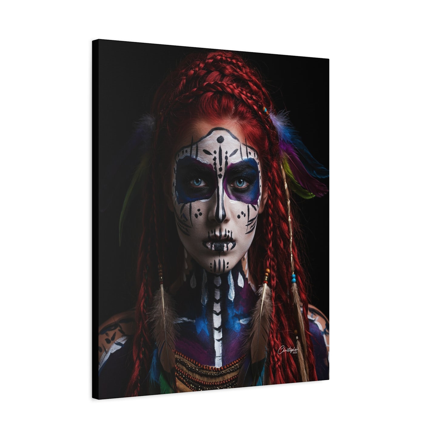 Colorful Tribal Art Canvas Print - Bohemian Home Decor