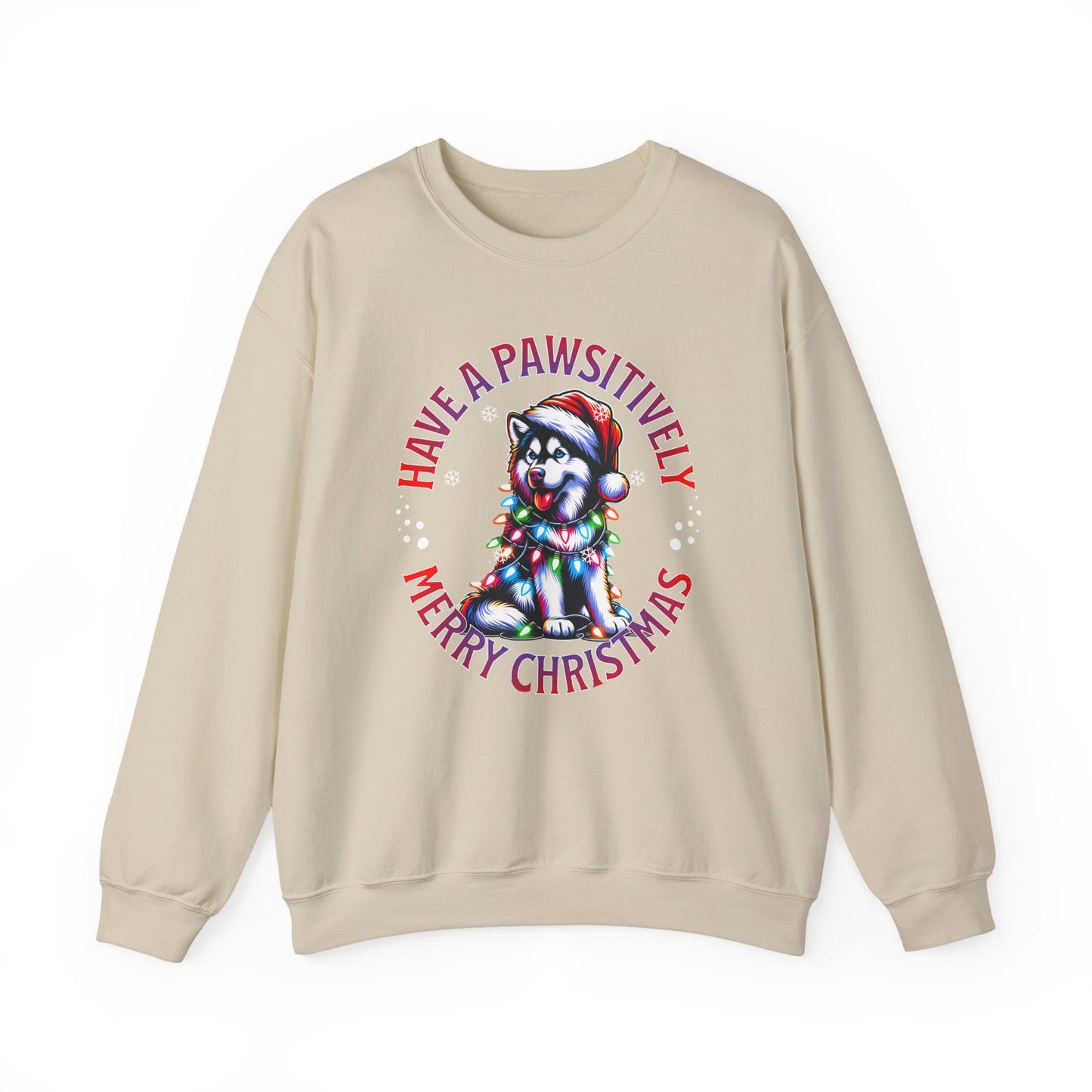 Christmas Puppy Sweatshirt — "Have a Pawsitively Merry Christmas" Holiday Crewneck